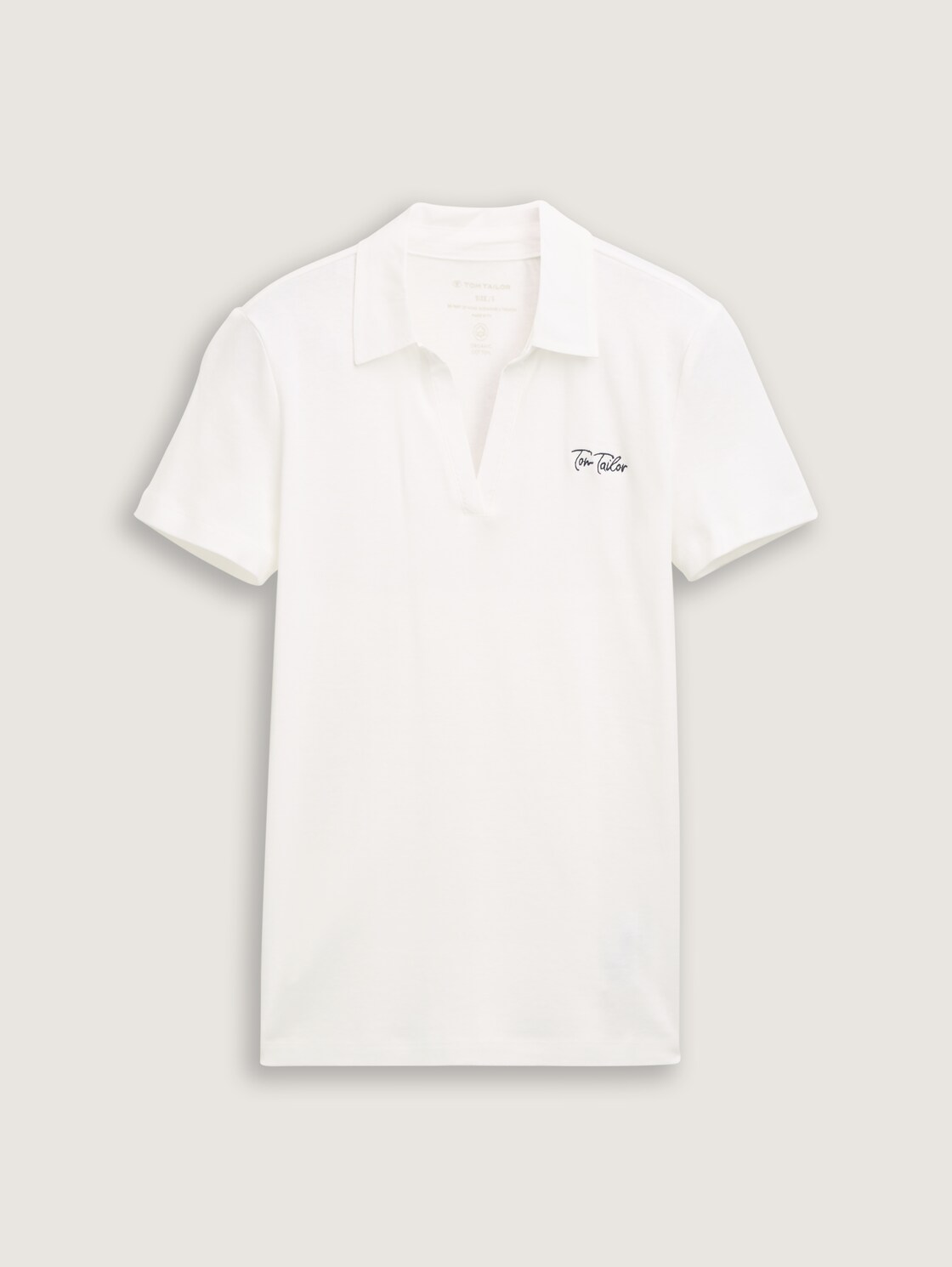 Basic Poloshirt mit Logo-Stickerei - Whisper White