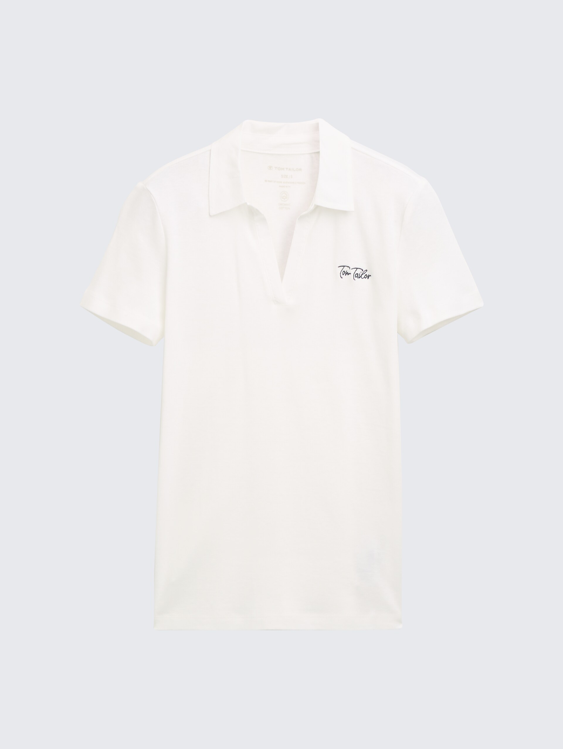 Basic Poloshirt mit Logo-Stickerei - Whisper White