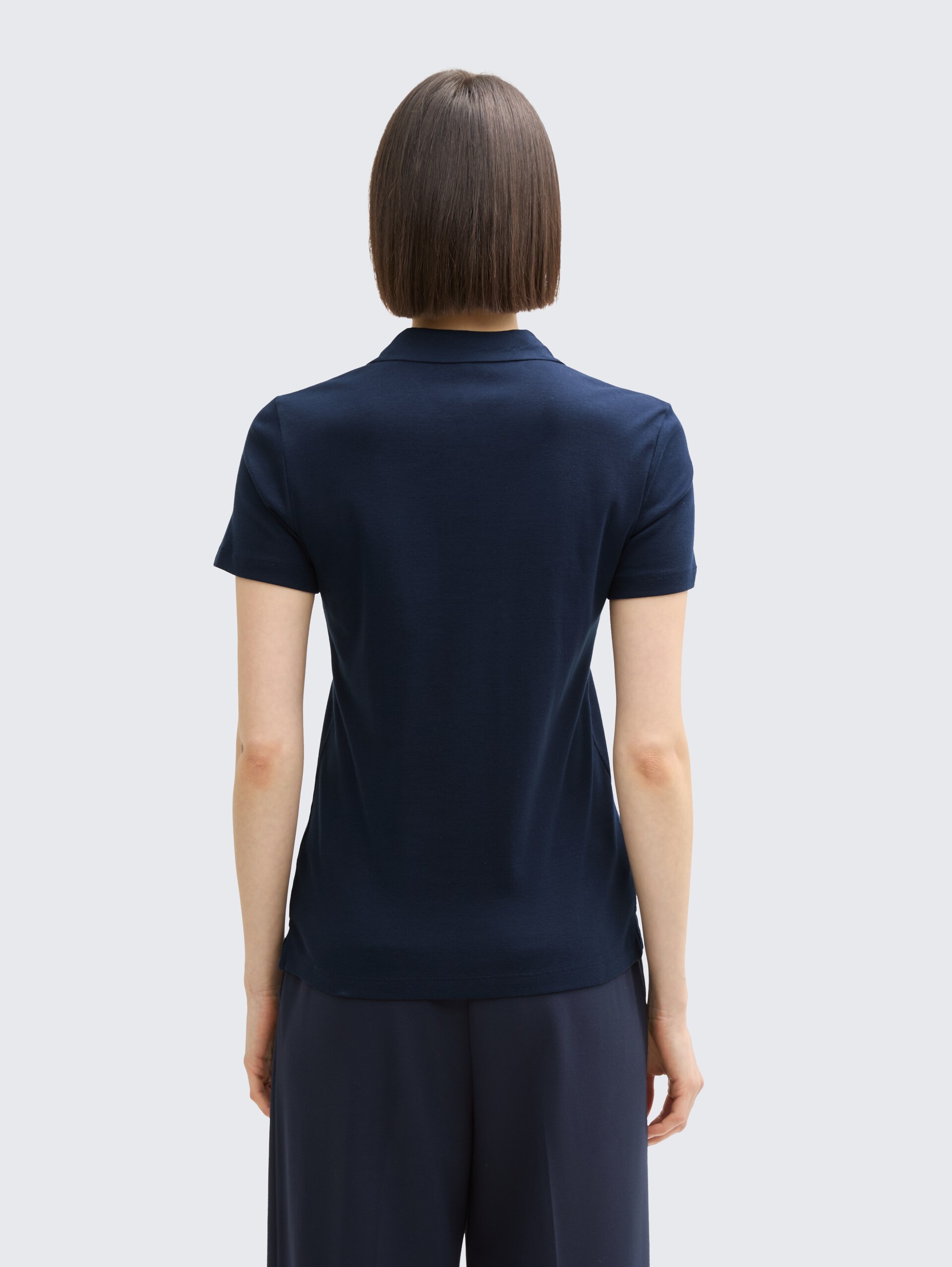 Basic Poloshirt mit Logo-Stickerei - sky captain blue