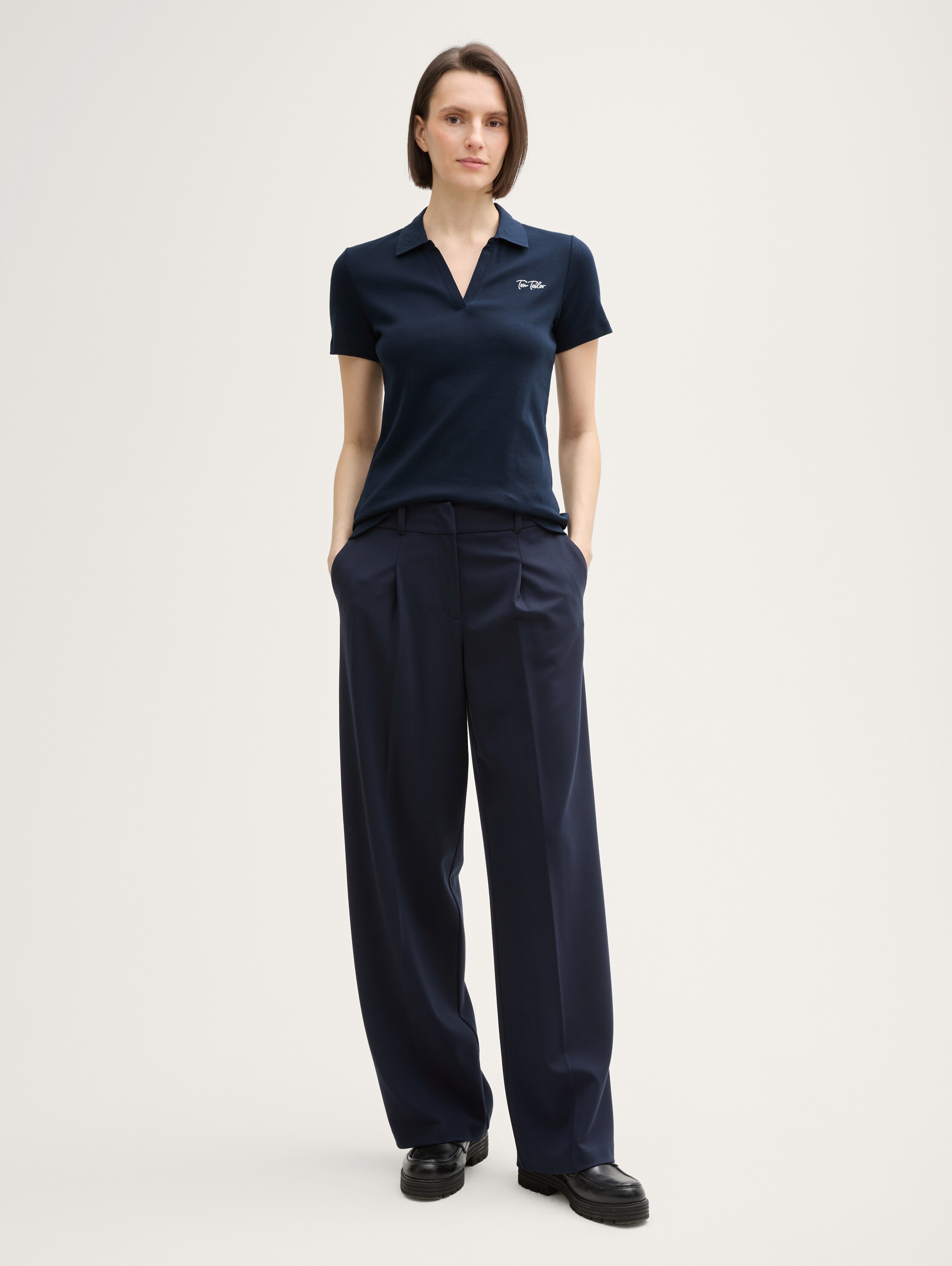 Basic Poloshirt mit Logo-Stickerei - sky captain blue