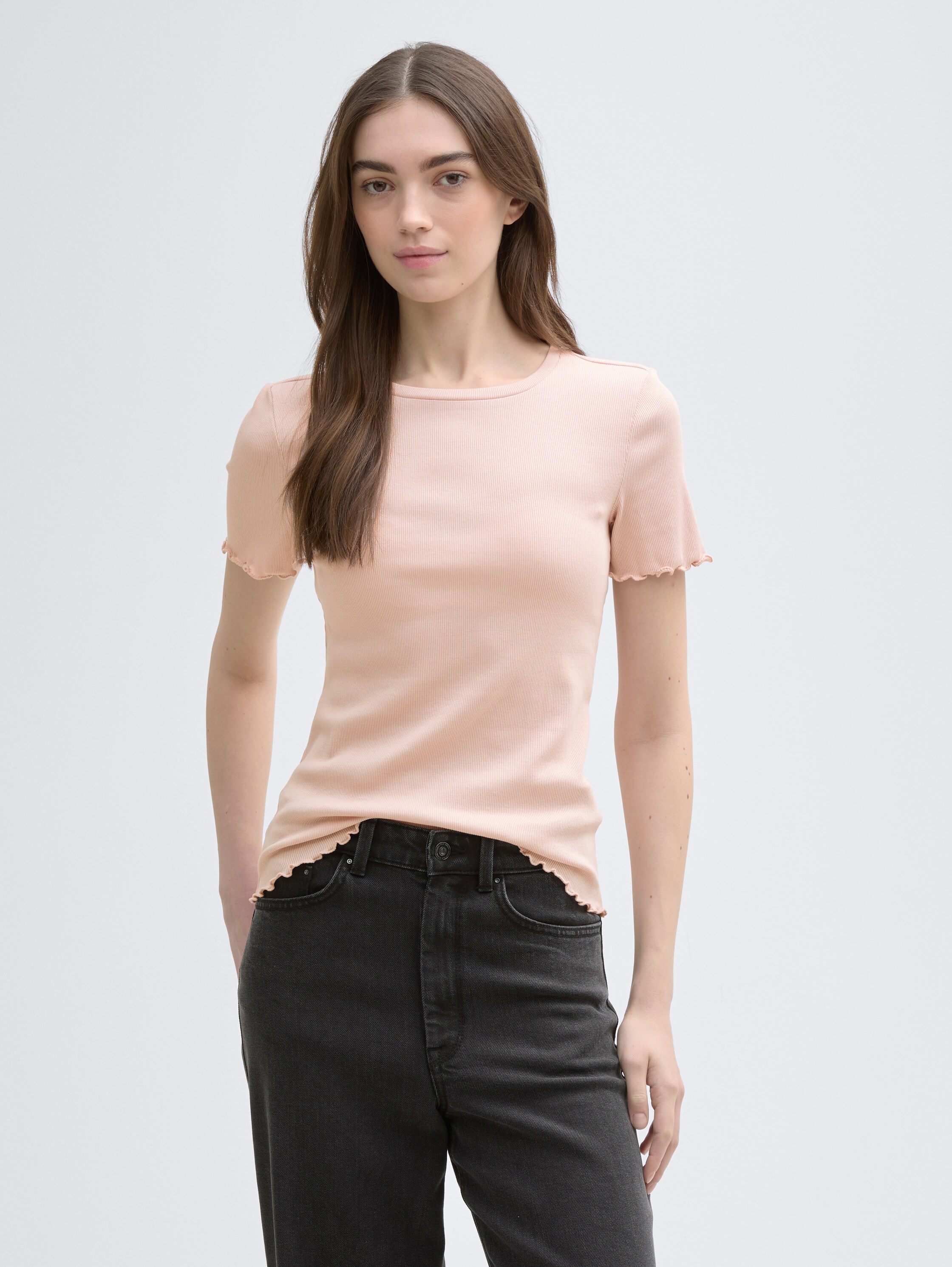 T-Shirt mit Rippstruktur - 1