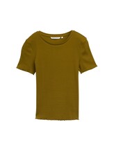 Ausgewählt, T-Shirt mit Rippstruktur von Tom Tailor, grün