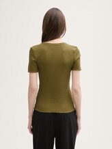 T-shirt à structure côtelée - warm moss green - Découpe Vue arrière du modèle