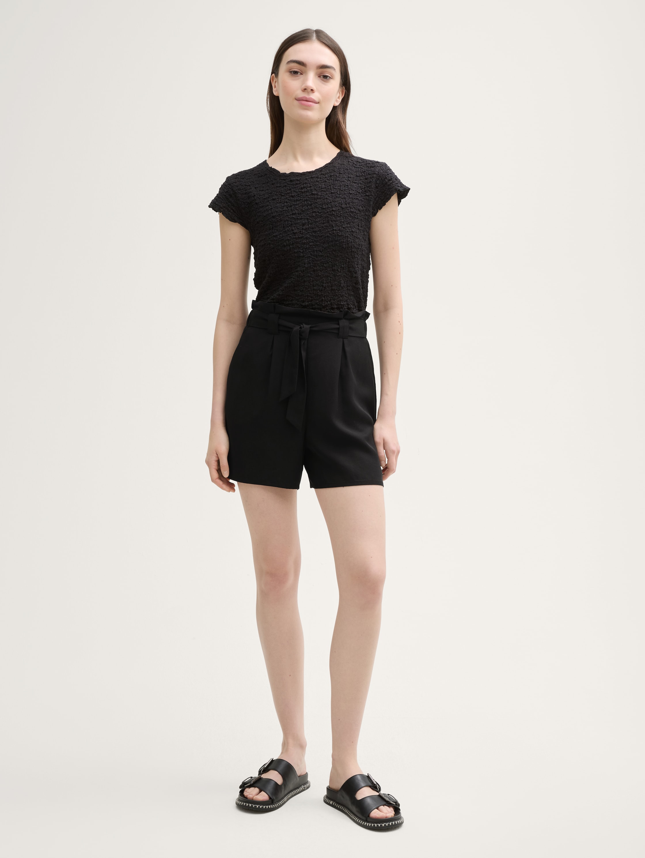 Paperbag Relaxed Shorts - deep_black_1 - 