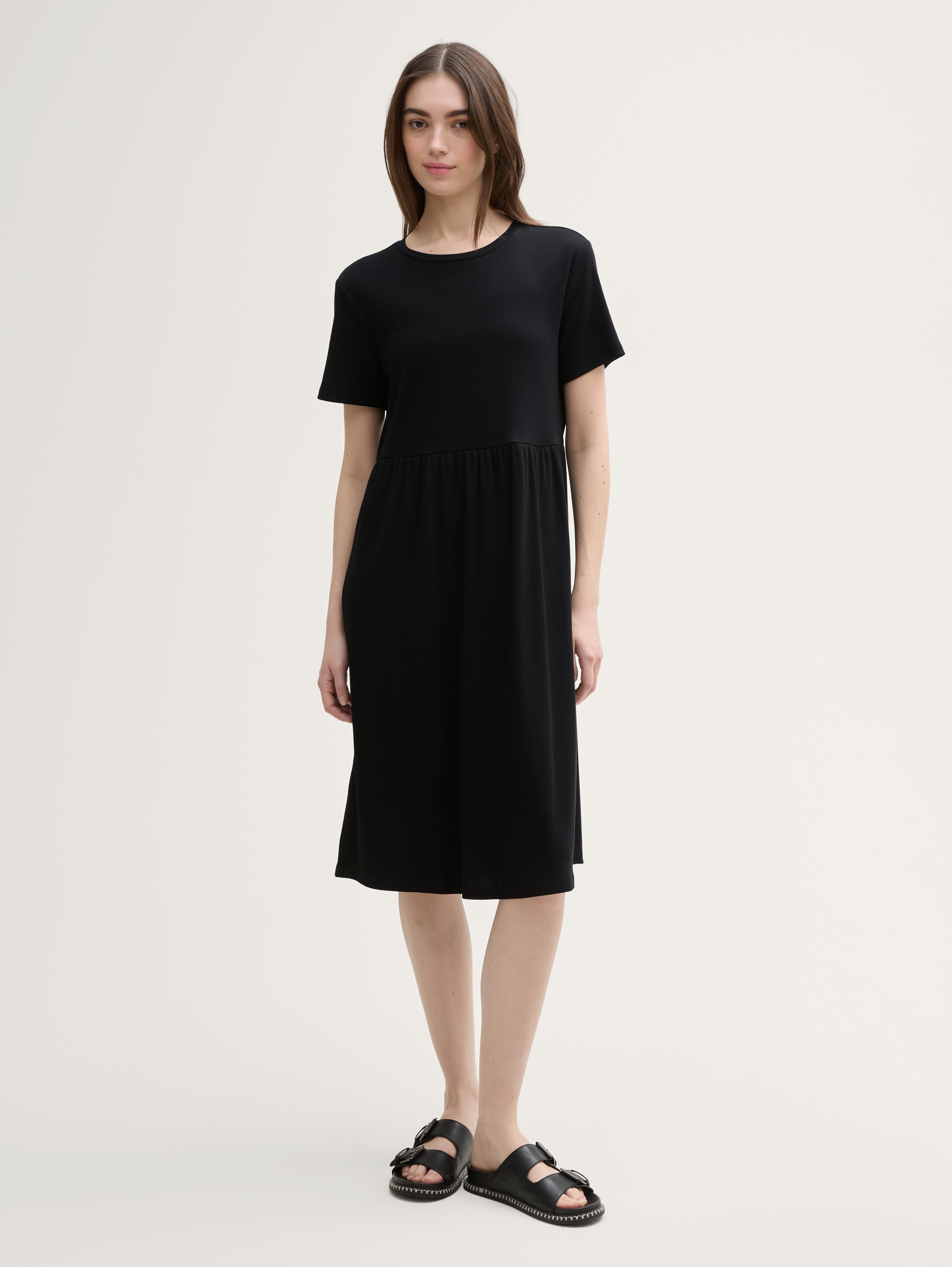 Jersey Midi-Kleid von Denim Female, deep black