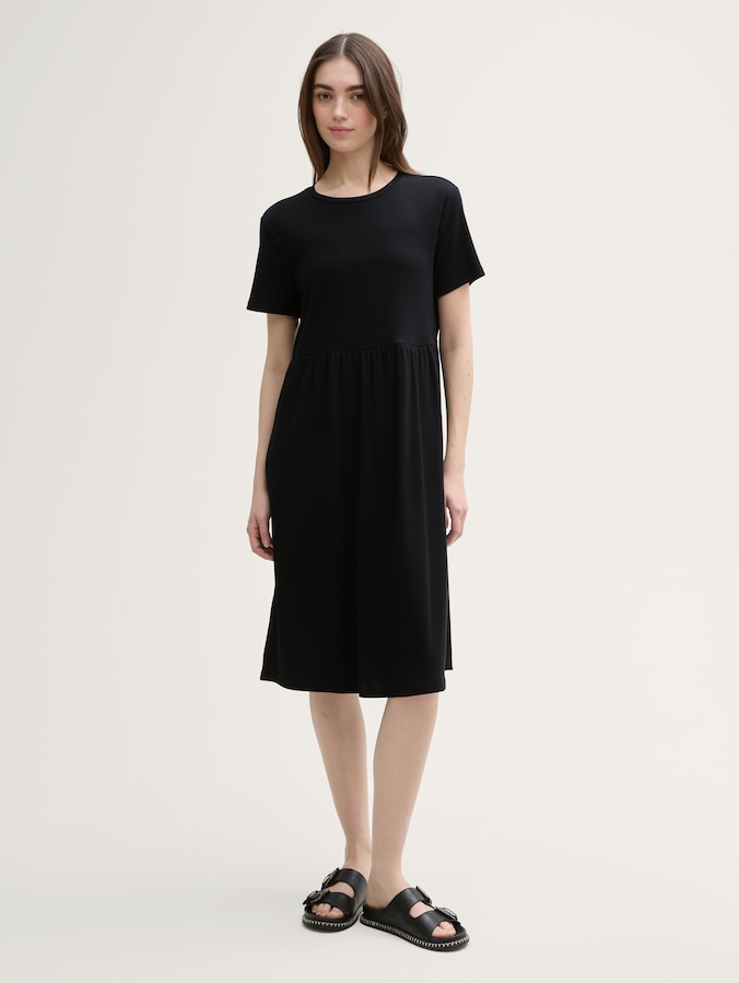 Jersey midi dress by Denim Female, deep black