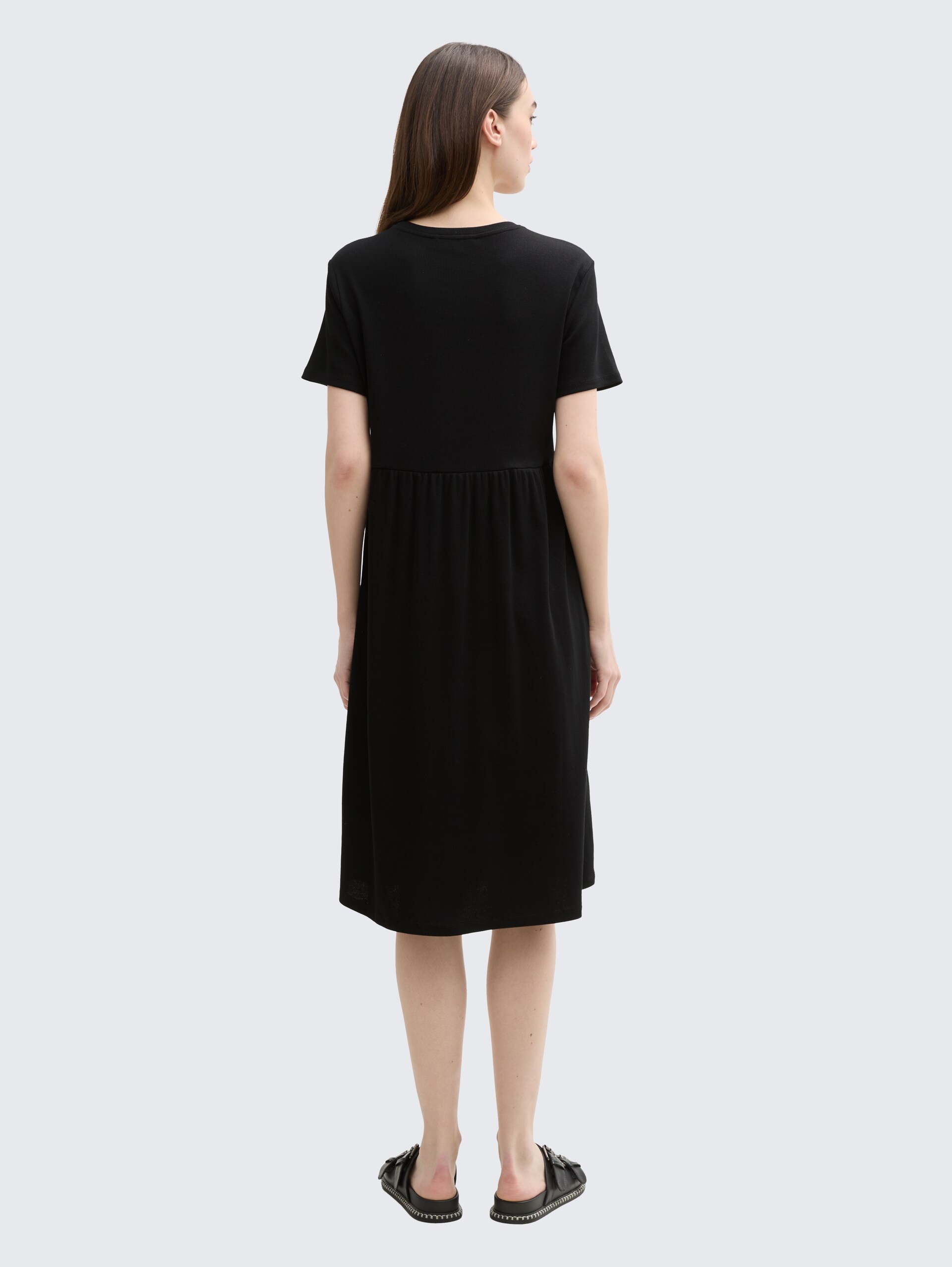 Jersey Midi-Kleid - deep black - Model-Rückansicht