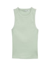 Geselecteerd, Gecoate rib top met glittereffect door Tom Tailor, groen