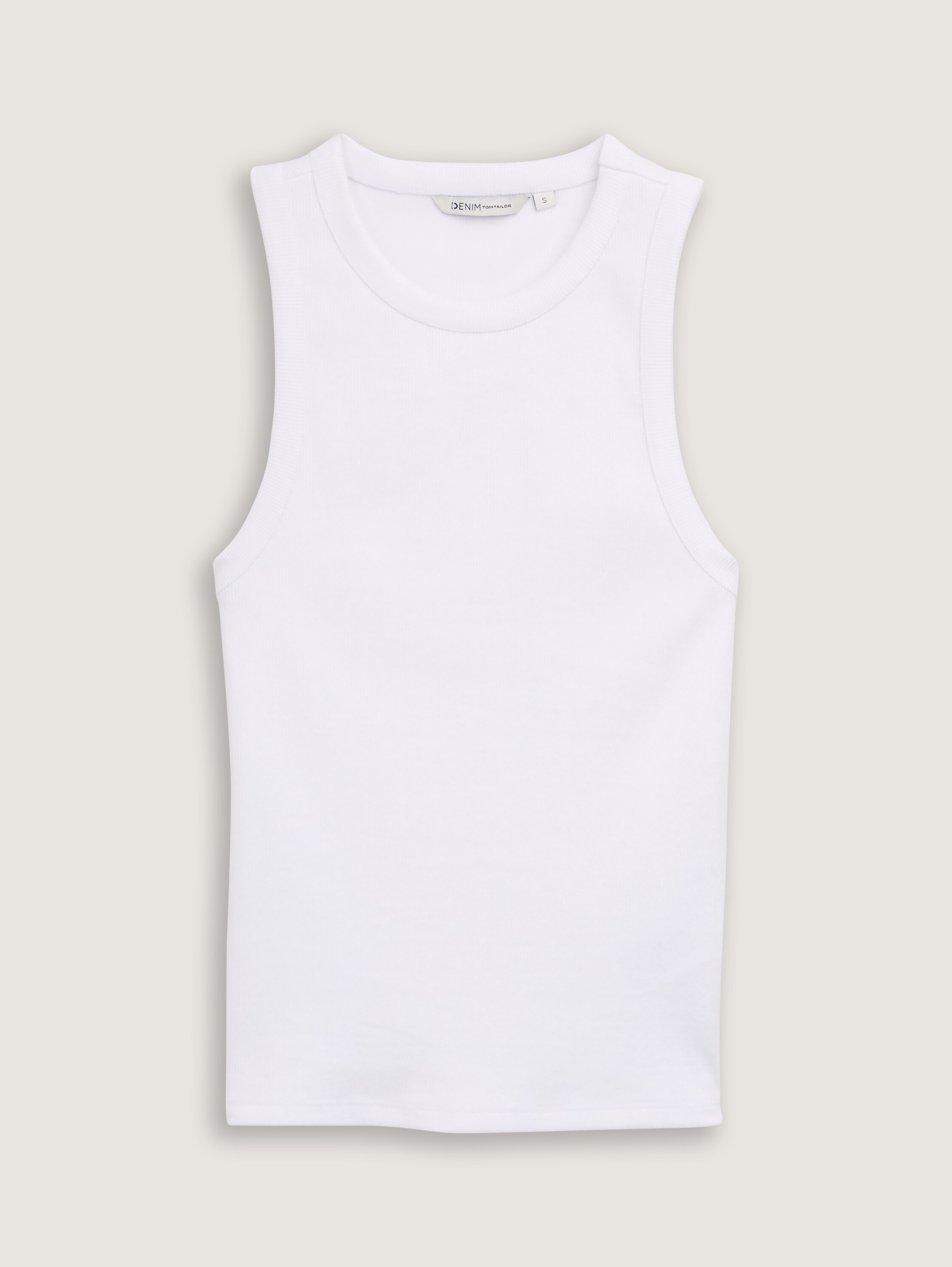 Coated Ripp Top mit Glitzer-Effekt - white - 