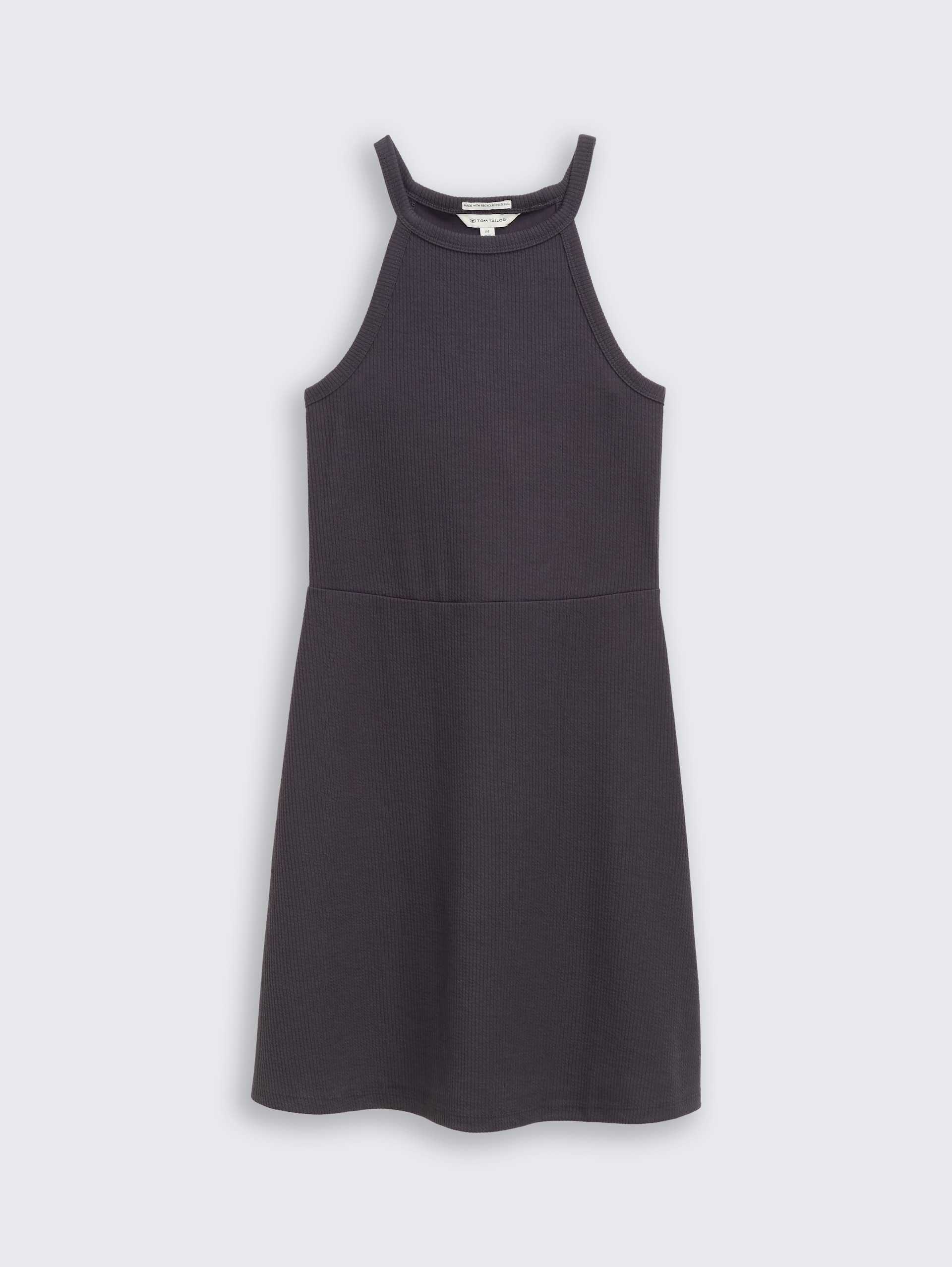 Mini-Kleid mit Rippstruktur - coal grey - Vorder-Produkt-Ansicht