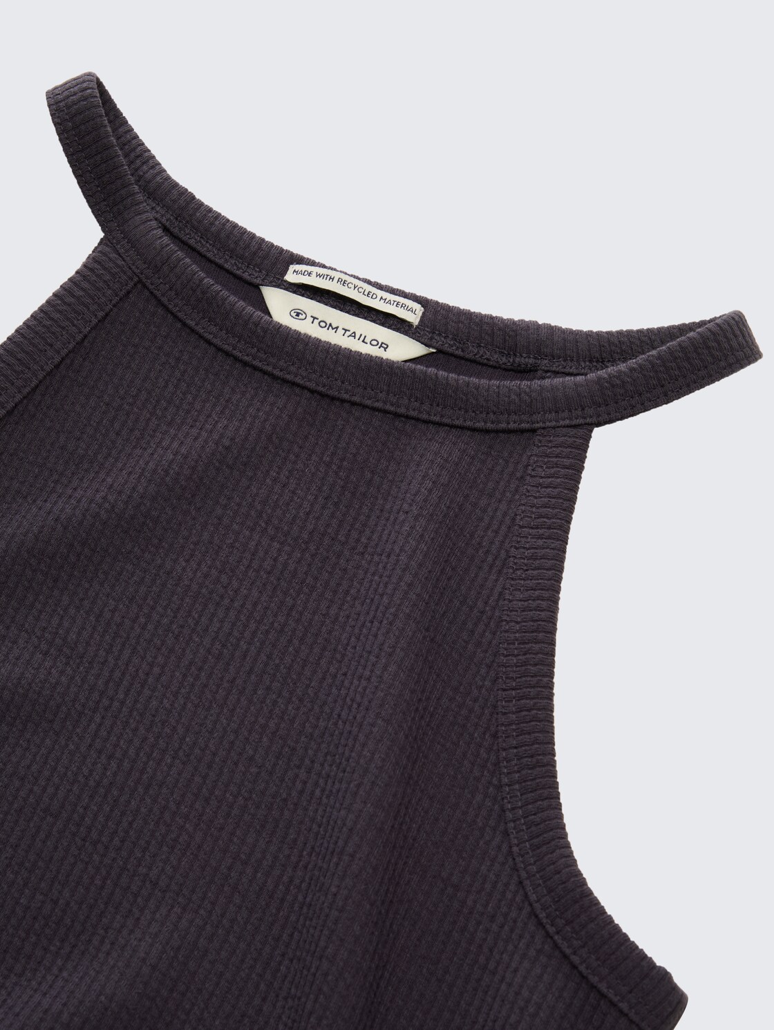 Mini-Kleid mit Rippstruktur - coal grey - Detail-Model-Ansicht