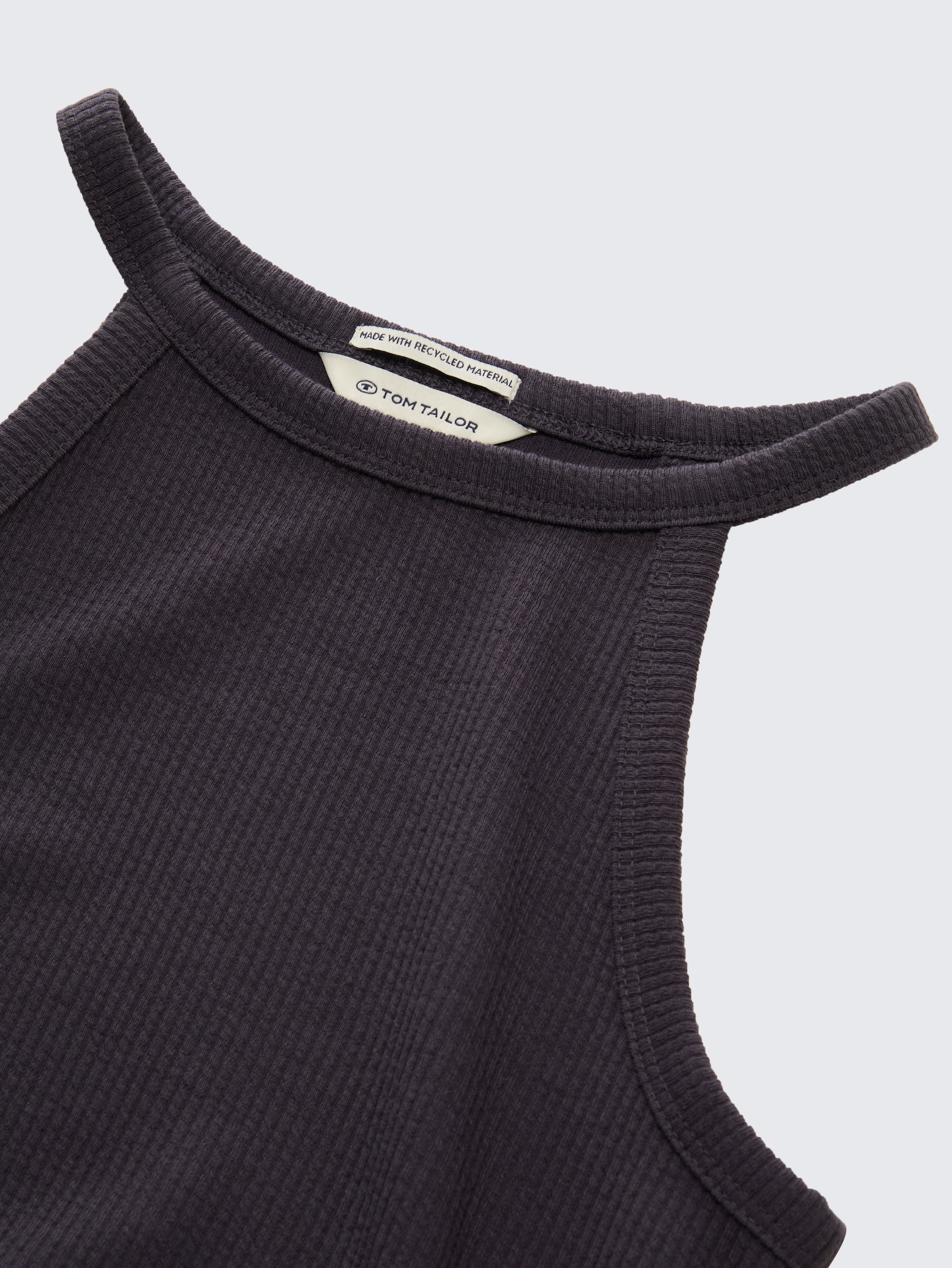 Mini-Kleid mit Rippstruktur - coal grey - Detail-Model-Ansicht