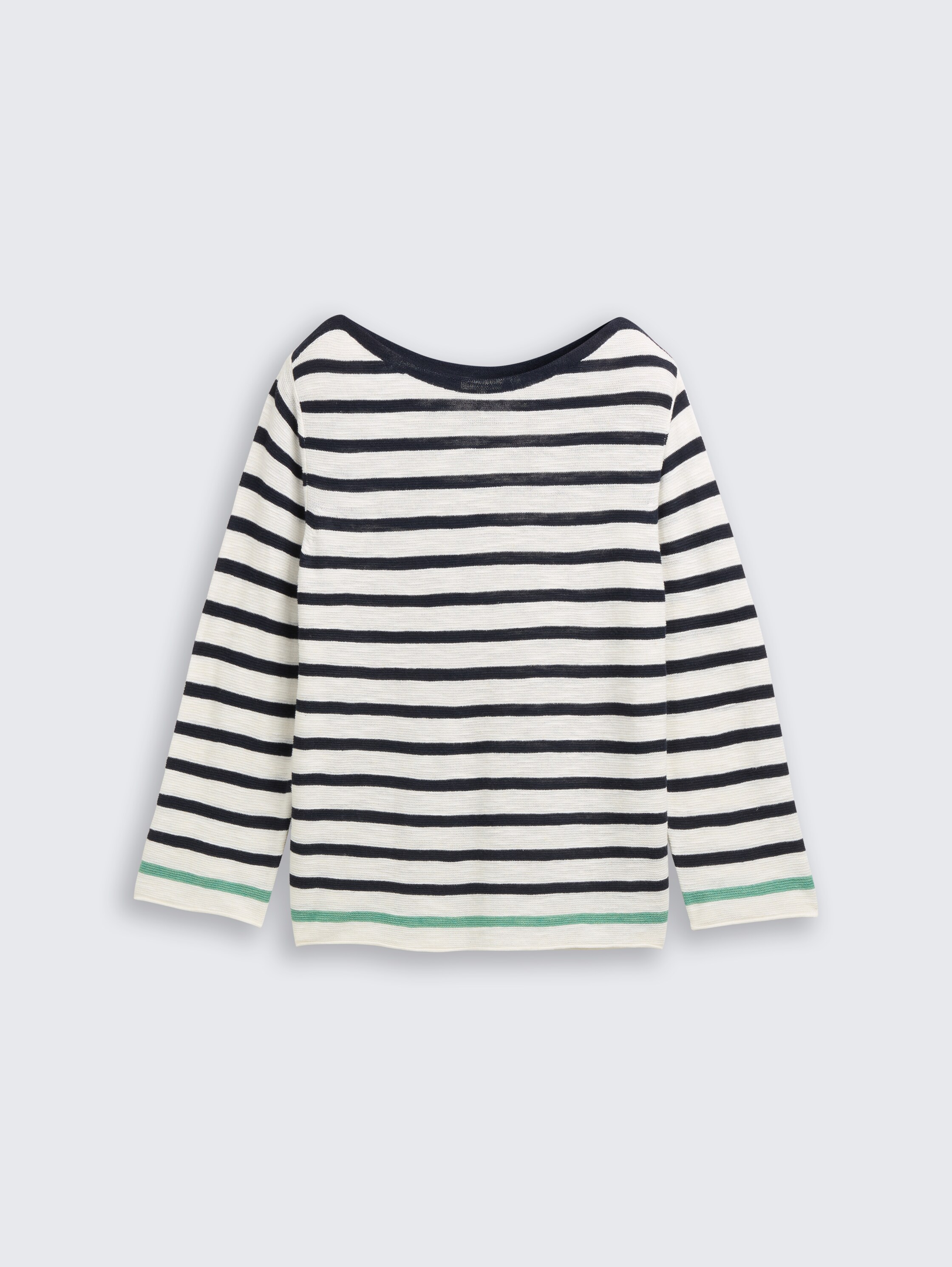 Plus Size - Strickpullover mit Streifenmuster - offwhite_green_navy_stripe - 