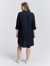 Plus Size - Blusenkleid mit Leinenanteil - sky captain blue - Model-Rückansicht