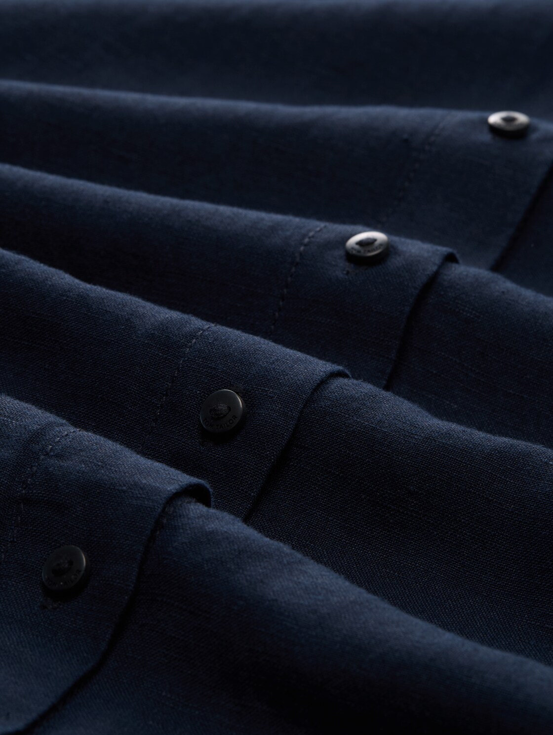 Plus Size - Blusenkleid mit Leinenanteil - sky captain blue - Material-Ansicht