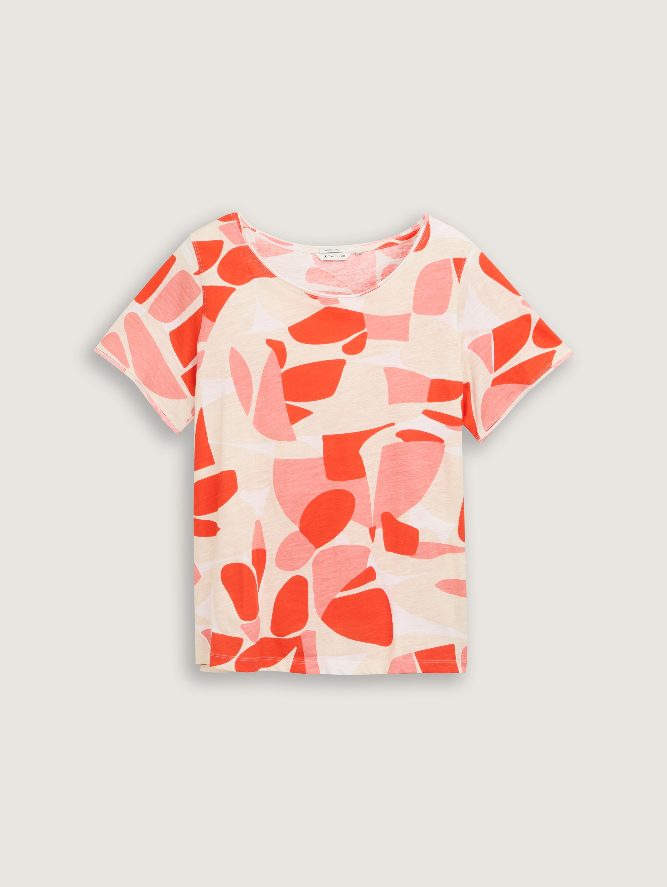 Plus Size - T-Shirt mit Rundhalsausschnitt - red_dots_and_shapes_design - 