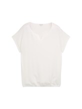 Ausgewählt, Plus Size - T-Shirt im Material-Mix von Tom Tailor, weiß