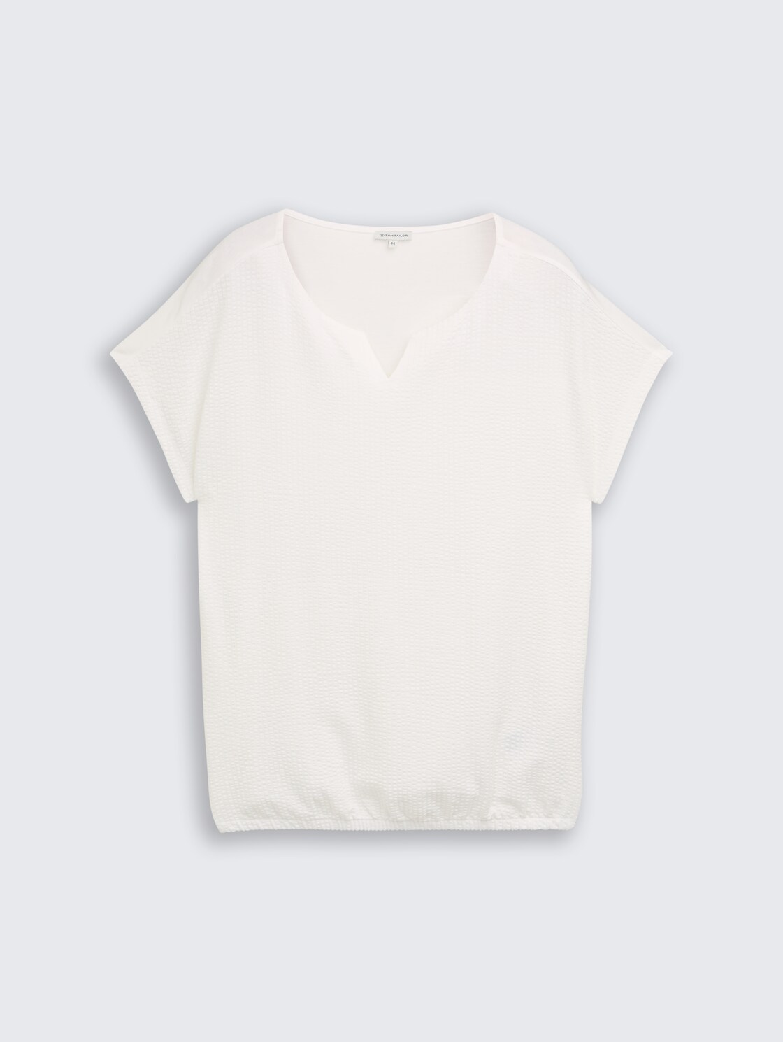 Plus Size - T-shirt in materiaalmix - Whisper White - Product vooraanzicht