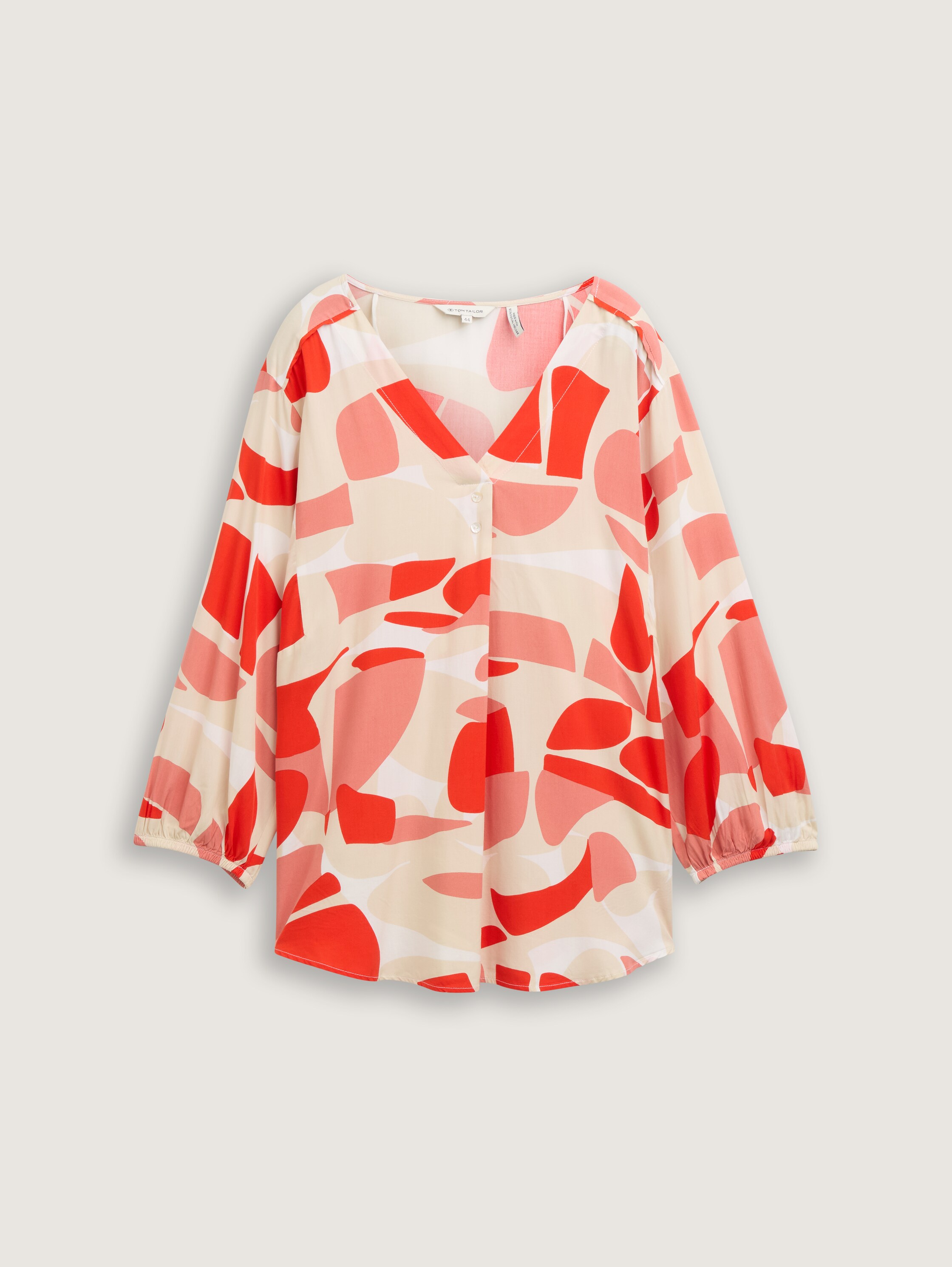 Plus Size - Bluse mit Muster - red_dots_and_shapes_design - 