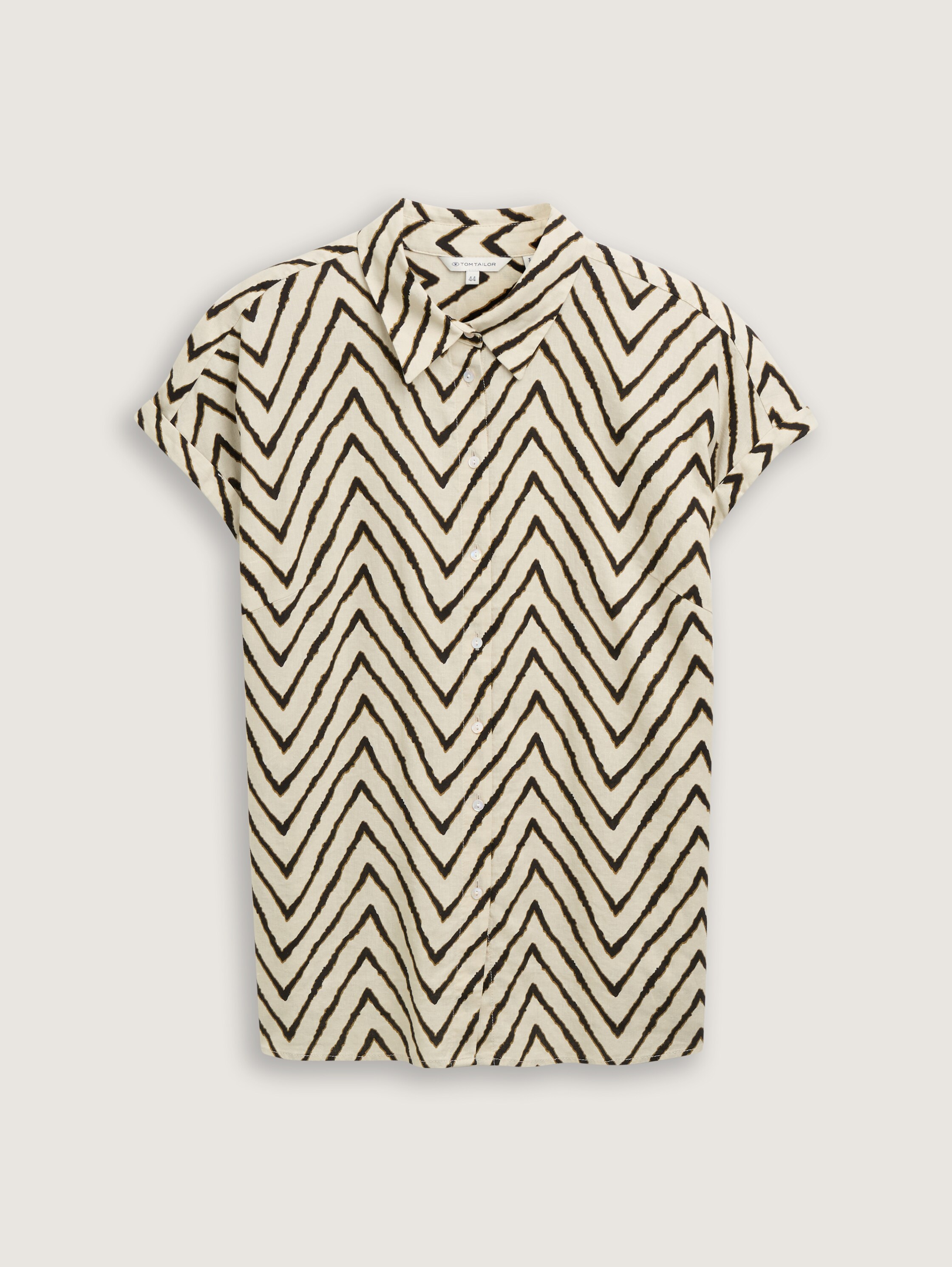 Plus Size - Loose Fit Bluse mit Leinenanteil - natural_zig_zag_design - 