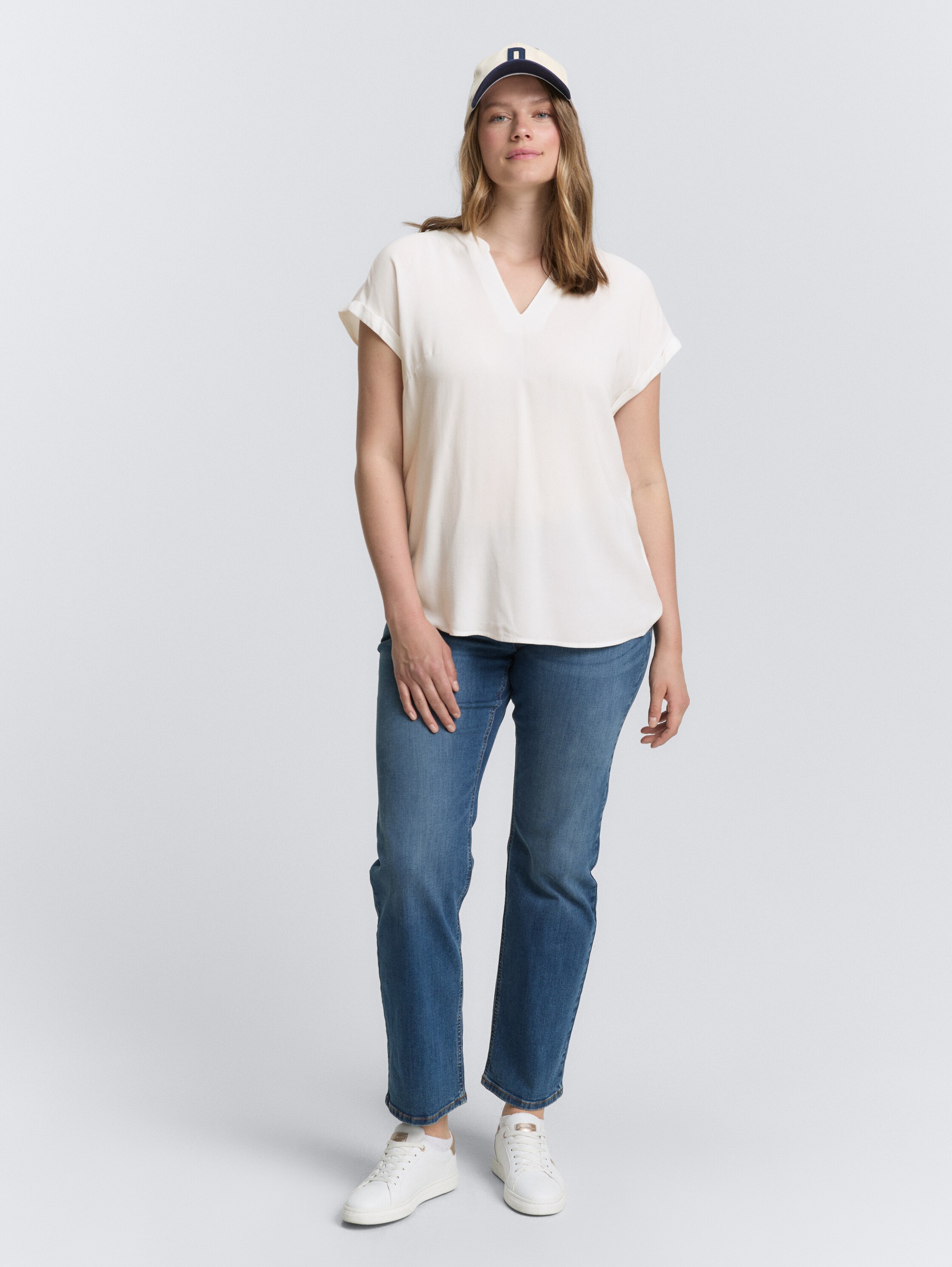 Plus Size - Losvallende blouse - whisper_white - 