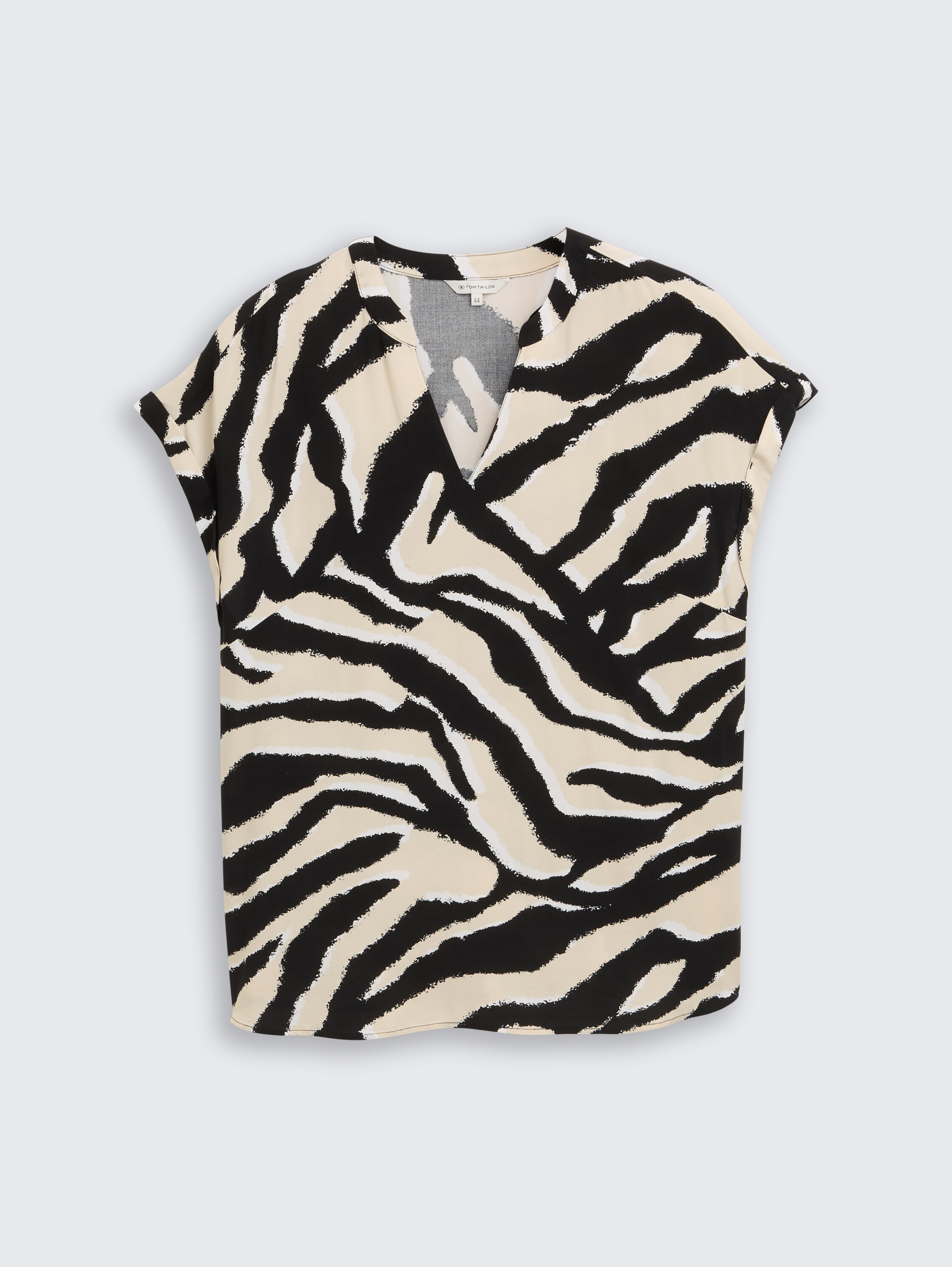 Plus Size - Loose Fit Bluse - abstract_beige_zebra - 