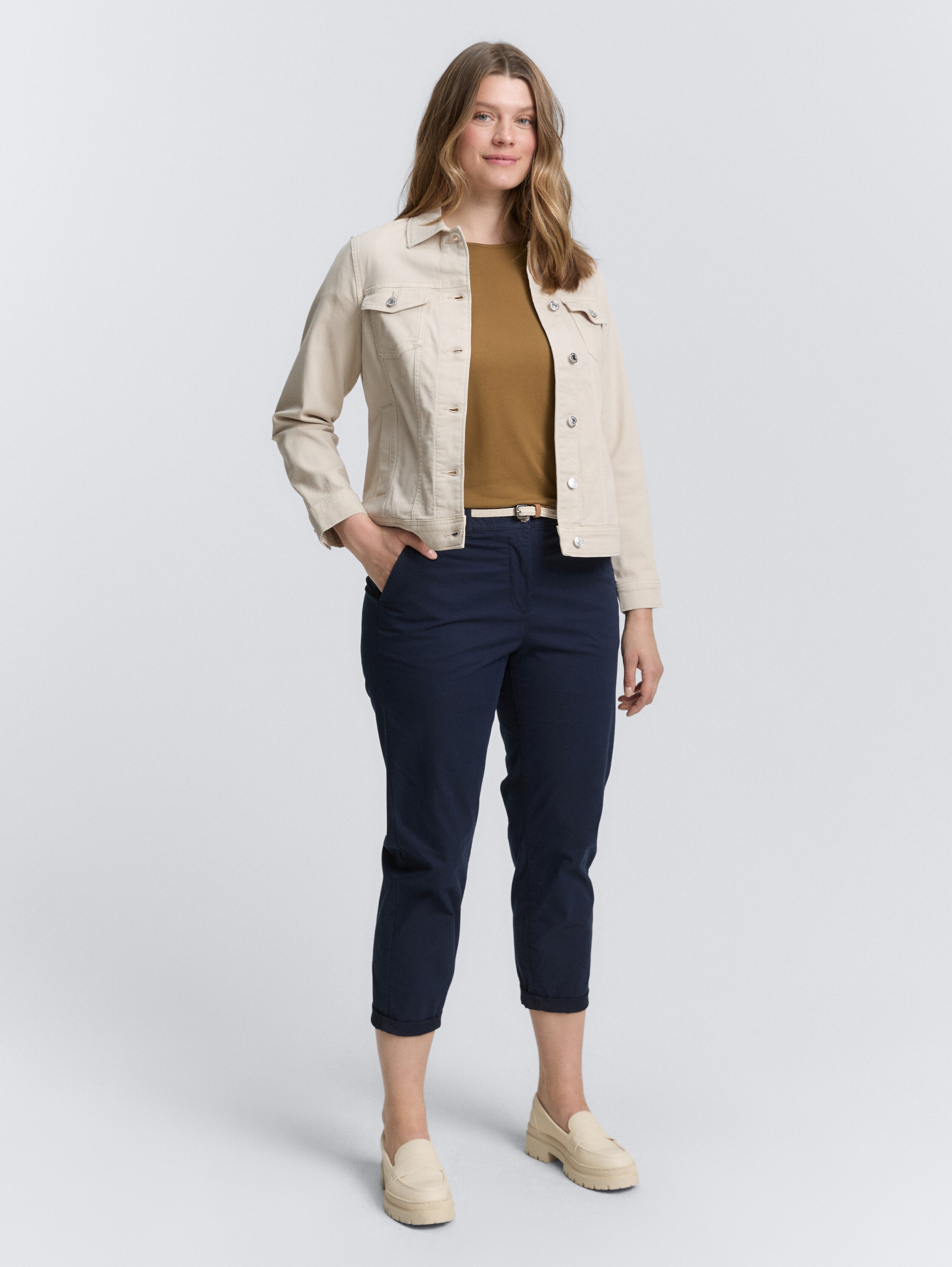 Plus Size - Slim Chino Hose mit Gürtel - sky_captain_blue_1 - 