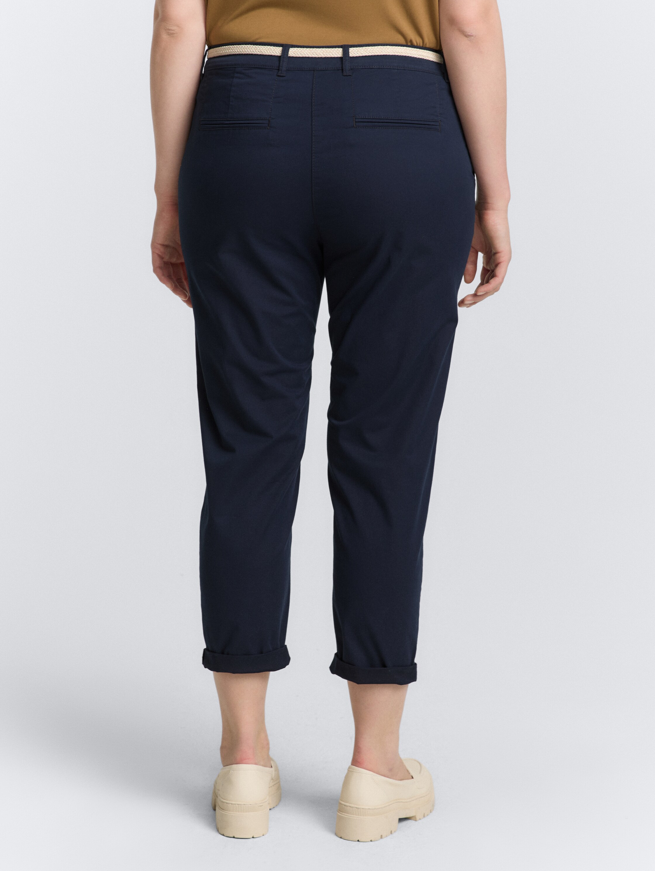 Plus Size - Slim Chino Hose mit Gürtel - sky_captain_blue_1 - 