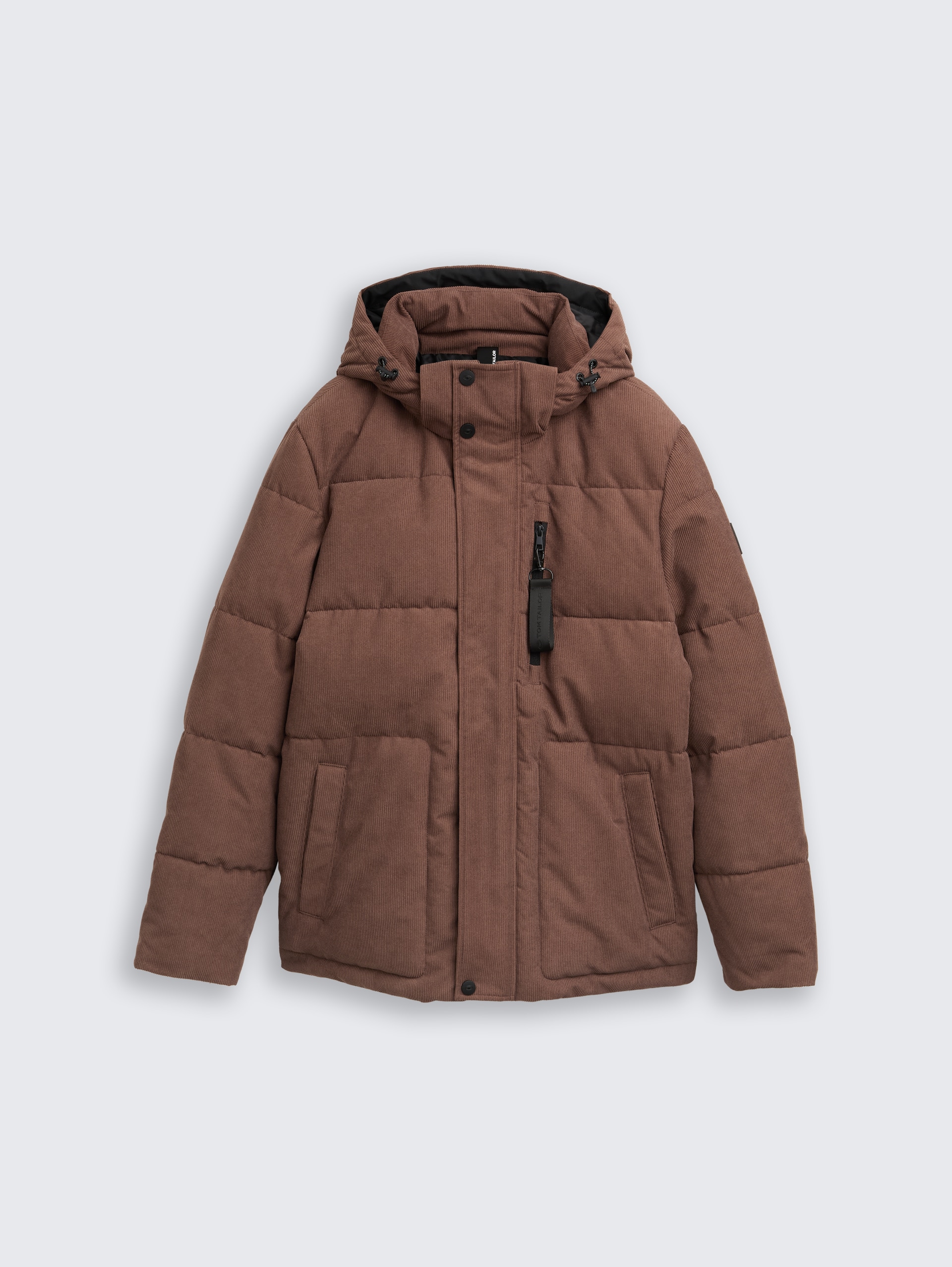 Cord Puffer-Jacke mit abnehmbarer Kapuze - bag brown - Vorder-Produkt-Ansicht