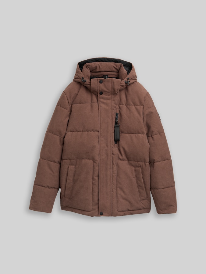 Veste matelassée en velours côtelé avec capuche amovible par Men, bag brown