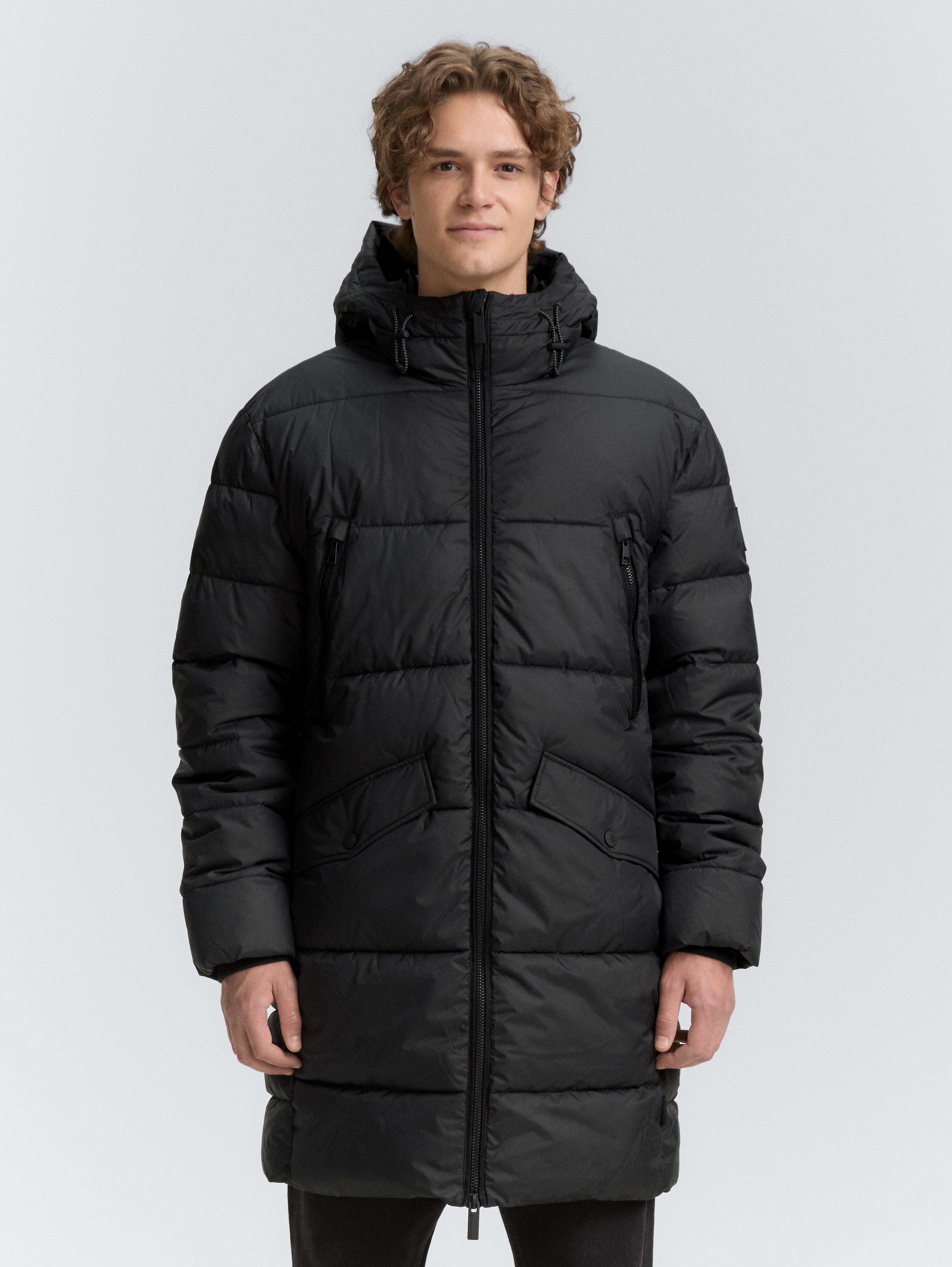 Puffer Parka mit Kapuze von Men, Black