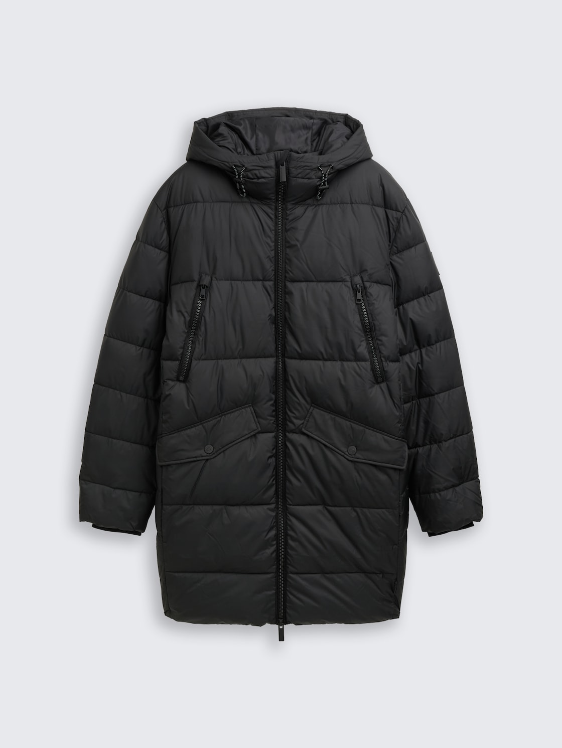 Puffer Parka mit Kapuze - Black - Vorder-Produkt-Ansicht