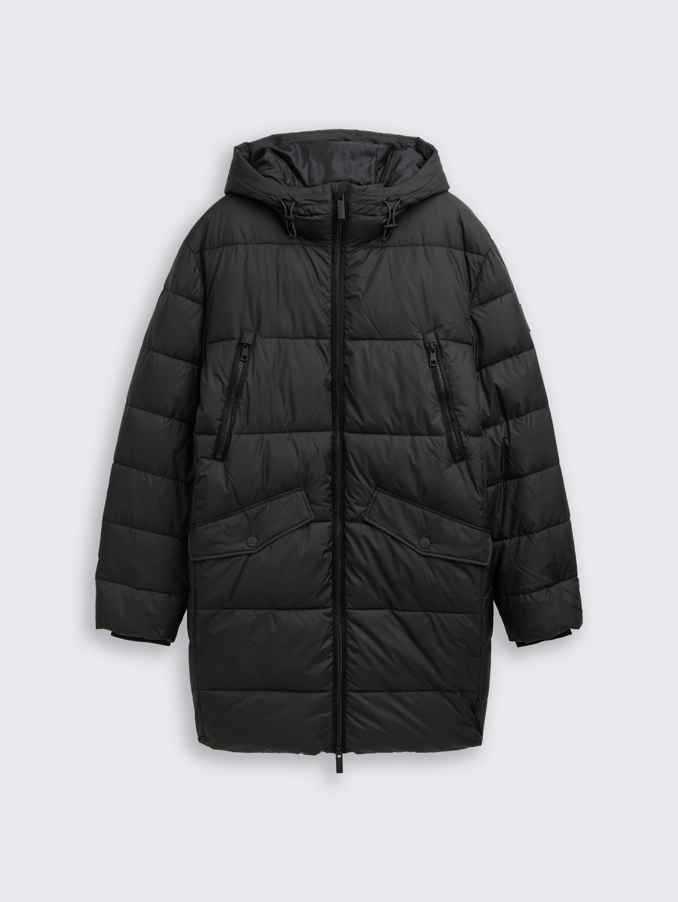 Puffer Parka mit Kapuze - schwarz - Vorder-Produkt-Ansicht