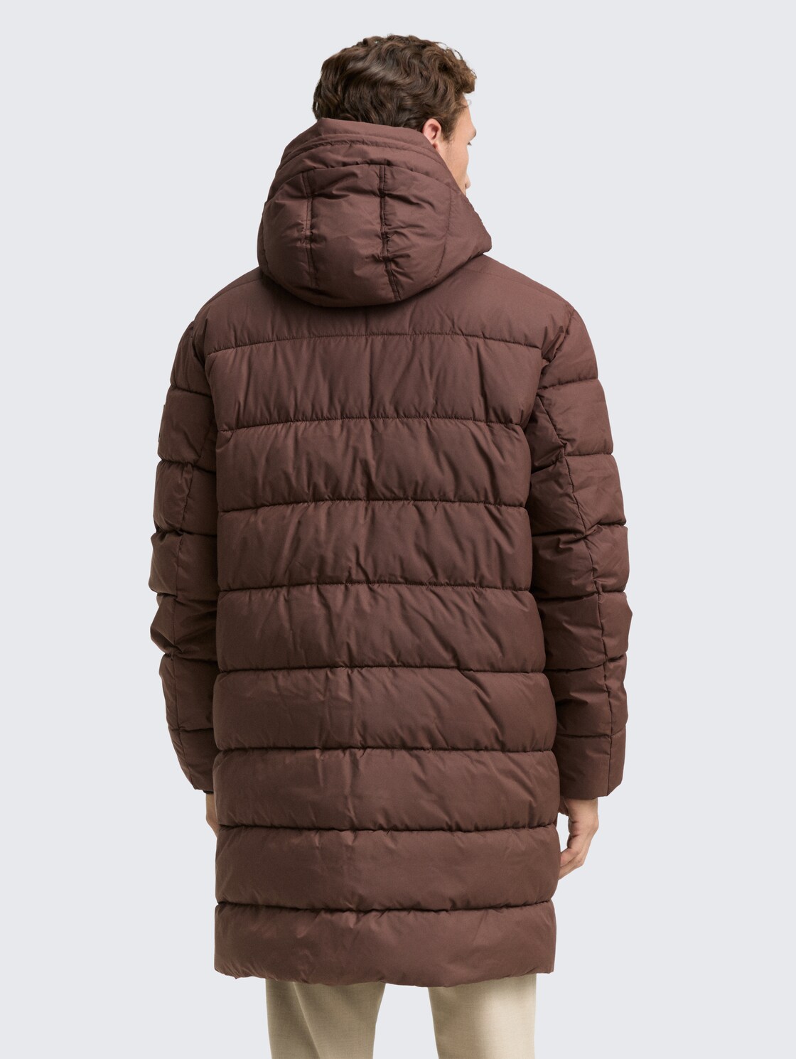 Puffer Parka mit Kapuze - bag brown - Model-Rückansicht