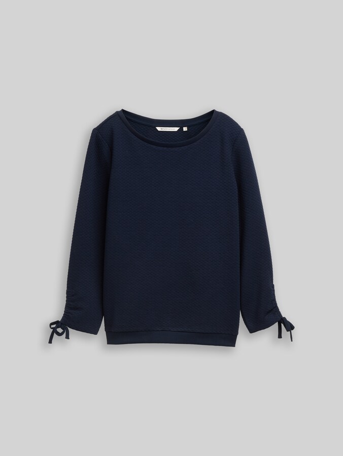 Slim Fit Sweatshirt mit Raffärmeln von Denim Female, sky captain blue