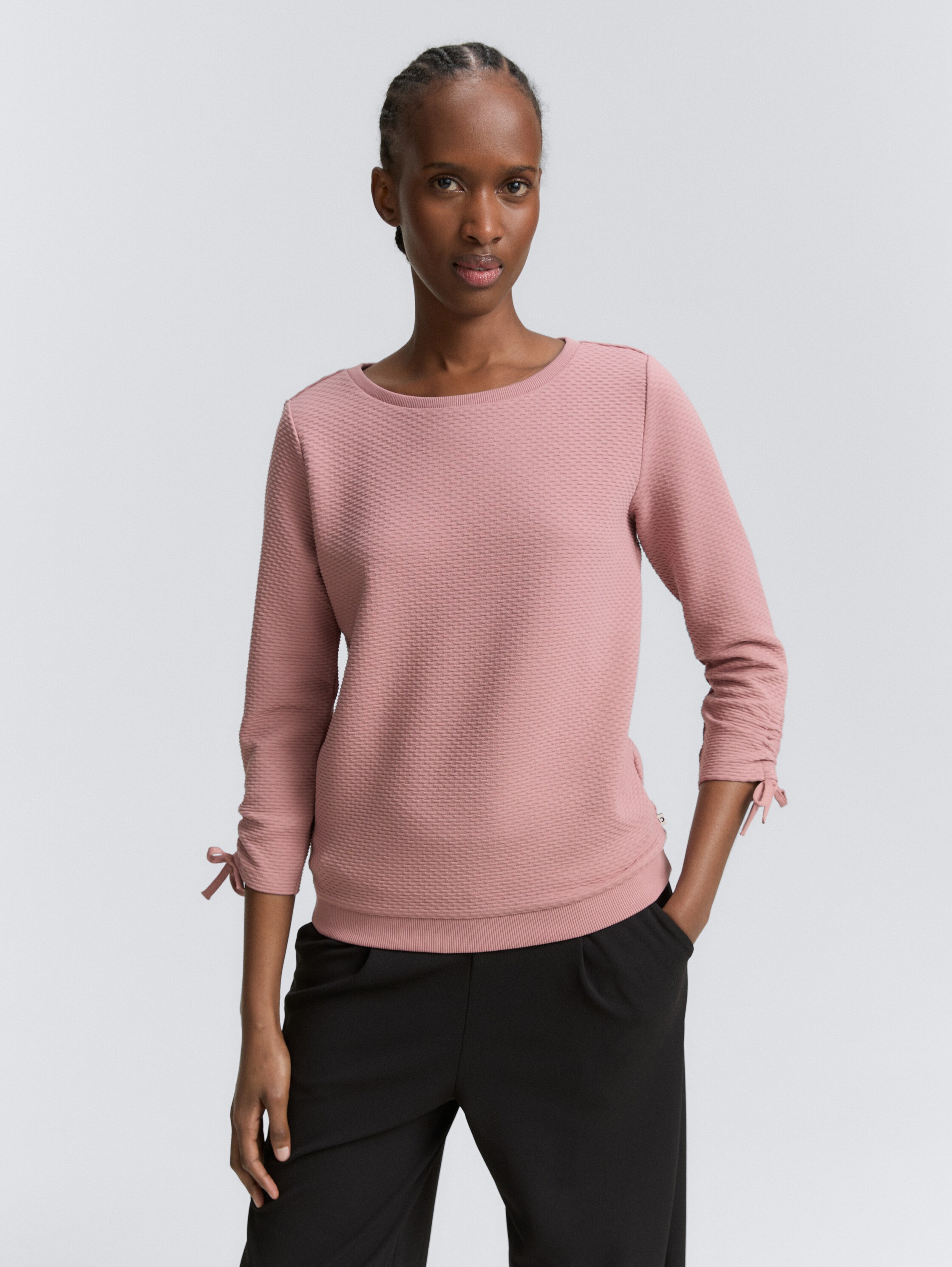 Sweatshirt met gerimpelde mouwen - antique_rose - 