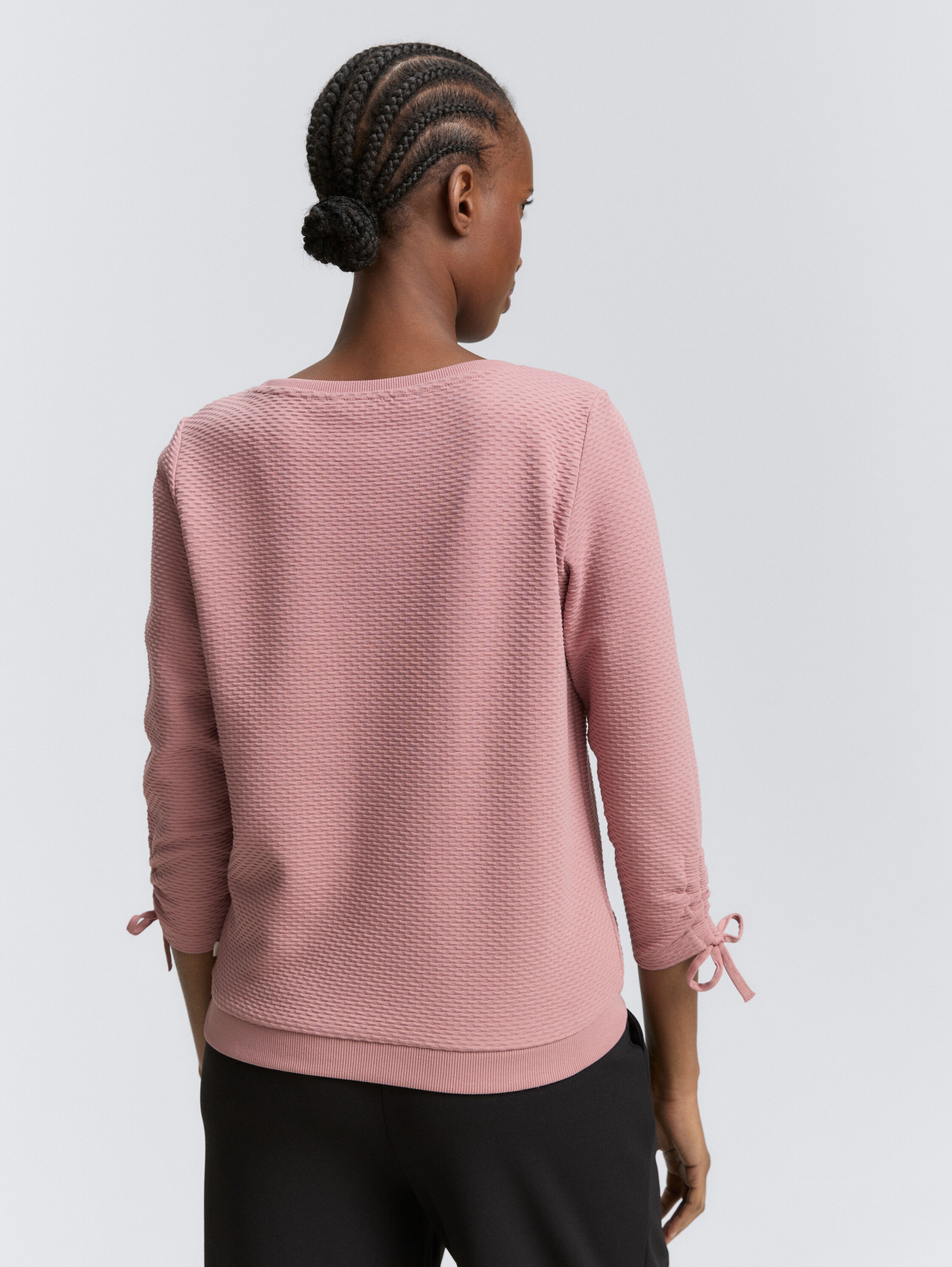 Sweatshirt met gerimpelde mouwen - antique_rose - 