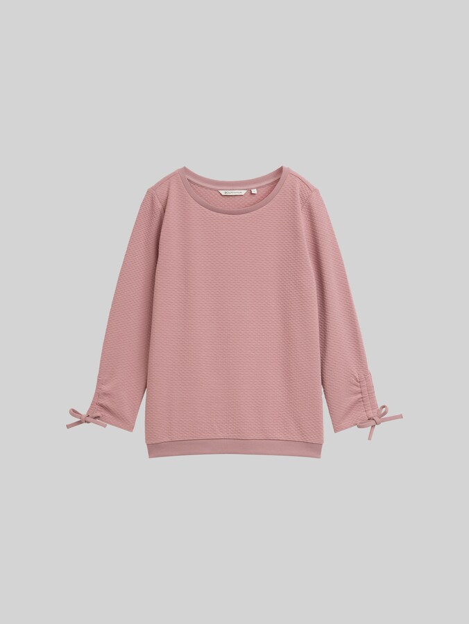 Slim fit sweatshirt met gerimpelde mouwen door Denim Female, Antique Rose