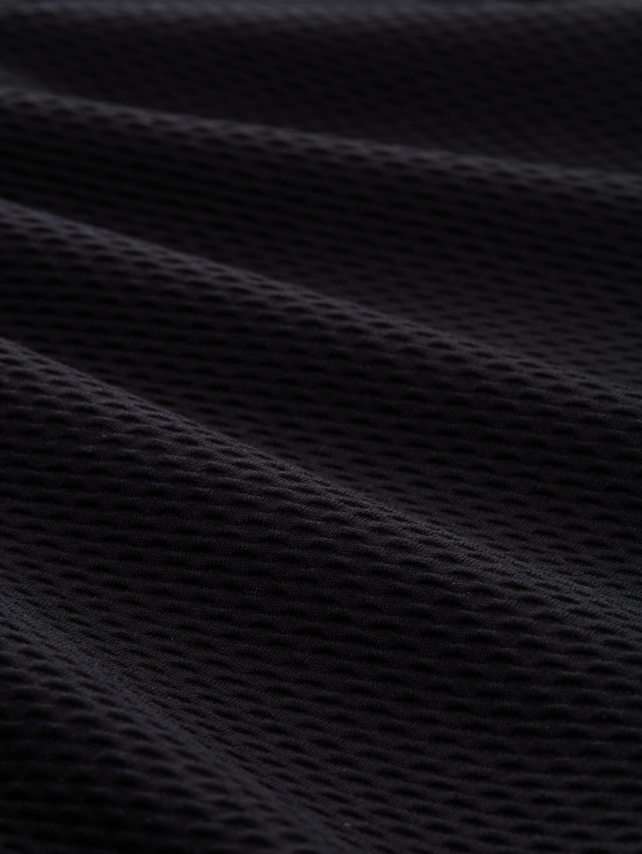 Sweat-shirt slim fit à manches froncées - deep black - Vue de la matière