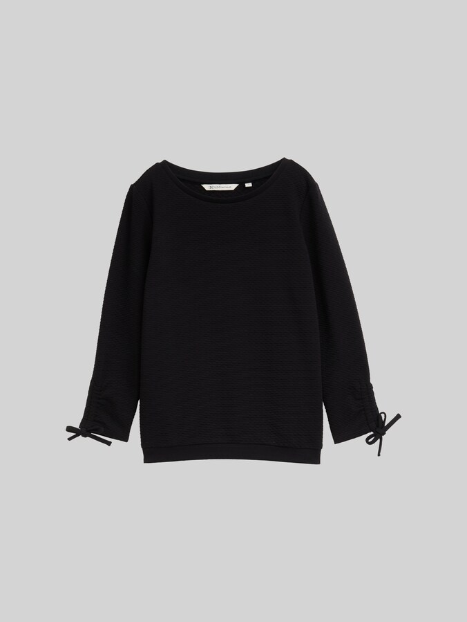 Slim fit sweatshirt met gerimpelde mouwen door Denim Female, deep black
