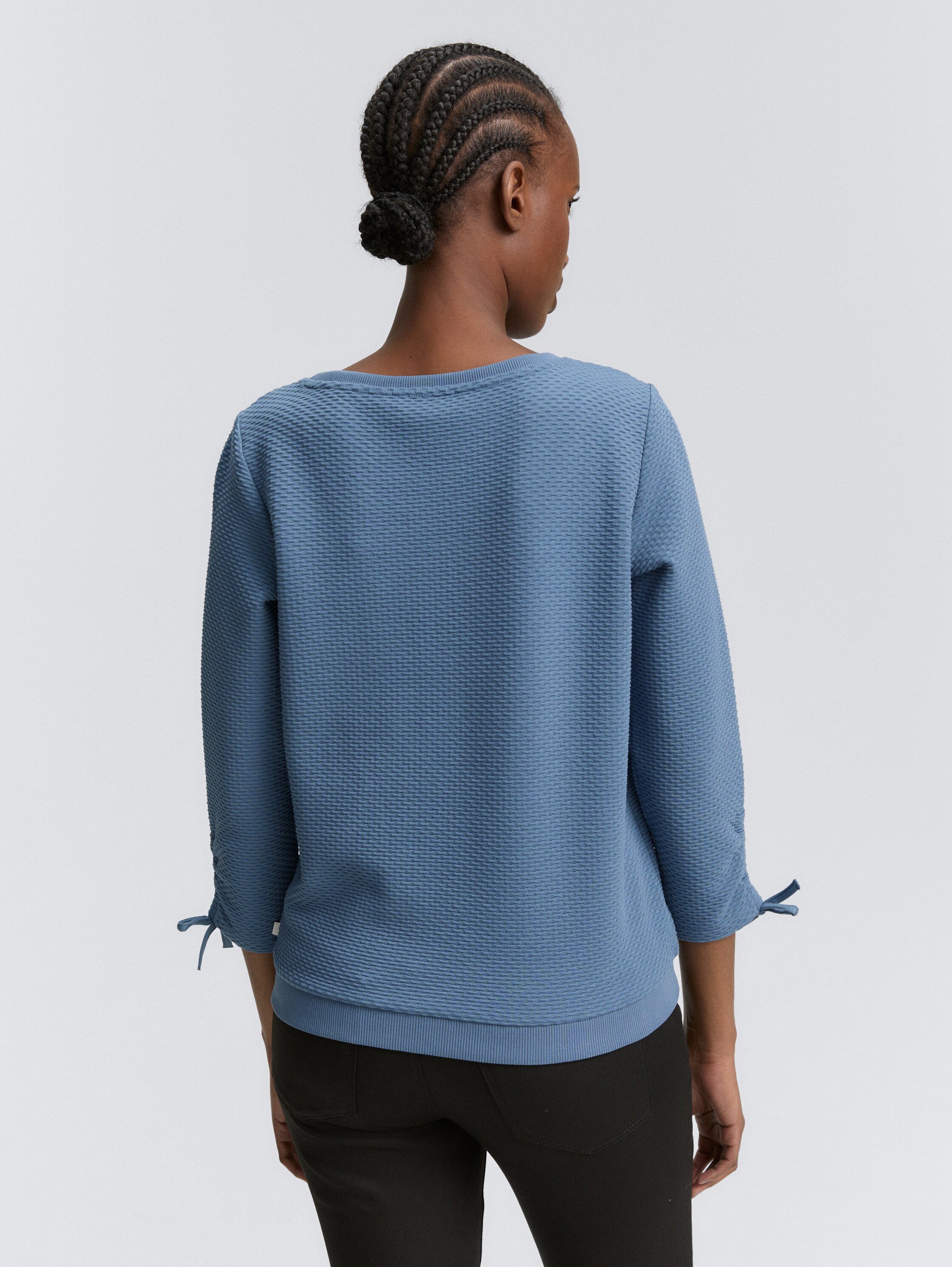 Sweatshirt mit Raffärmeln - dusty_denim_blue - 
