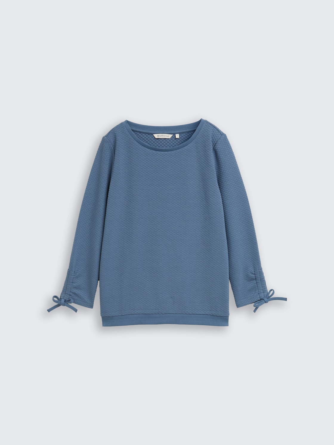 Slim Fit Sweatshirt mit Raffärmeln - dusty denim blue - Vorder-Produkt-Ansicht