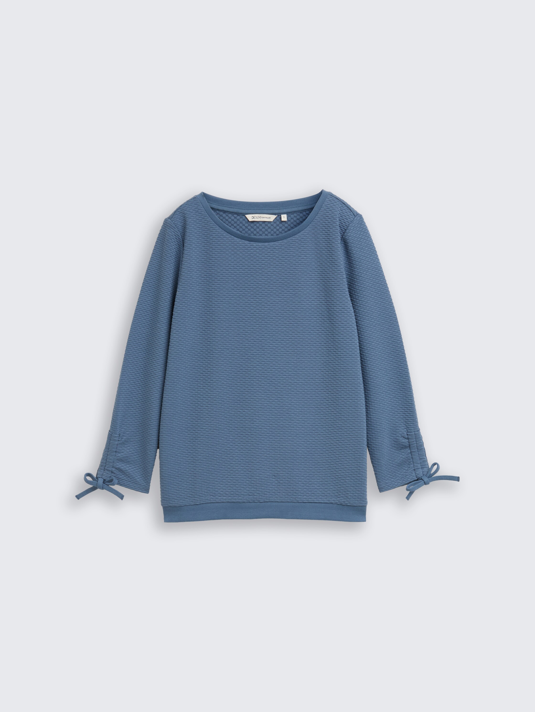 Sweatshirt mit Raffärmeln - dusty_denim_blue - 