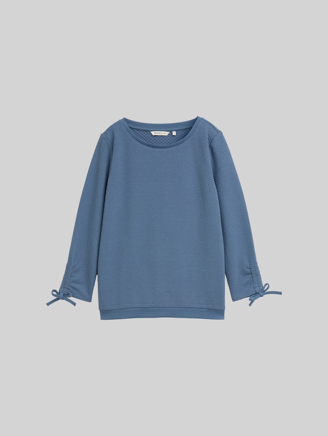Sweat-shirt slim fit à manches froncées par Denim Female, dusty denim blue