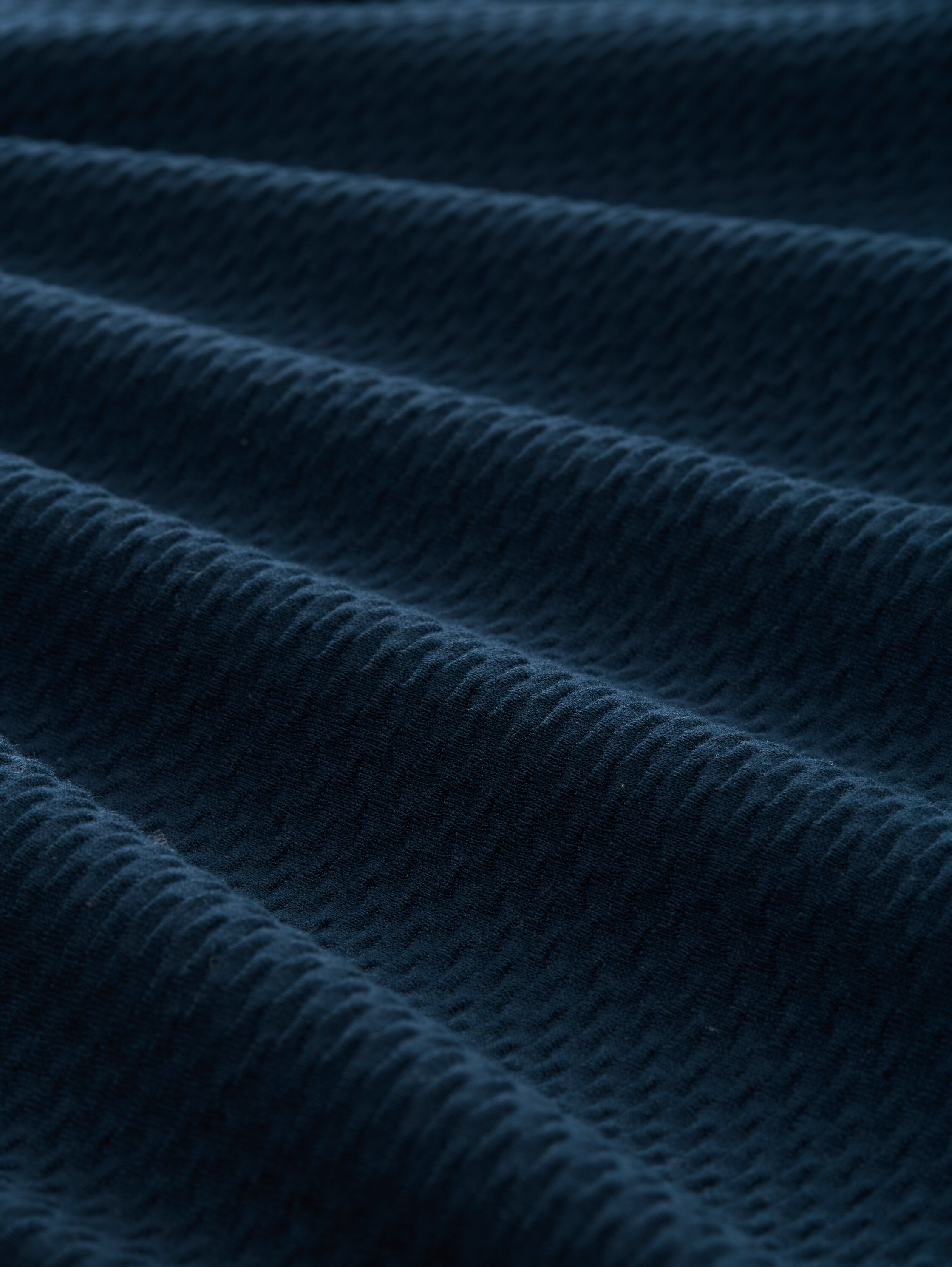 Slim Fit Sweatshirt mit Raffärmeln - dark sea petrol - Material-Ansicht