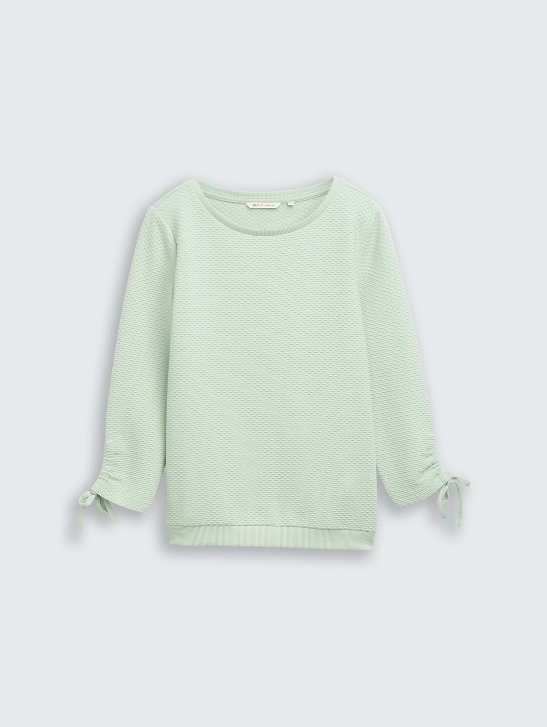 Slim Fit Sweatshirt mit Raffärmeln - light matcha green - Vorder-Produkt-Ansicht