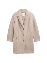 Geselecteerd, Plus Size - Bouclé jas met reverskraag door Tom Tailor, beige