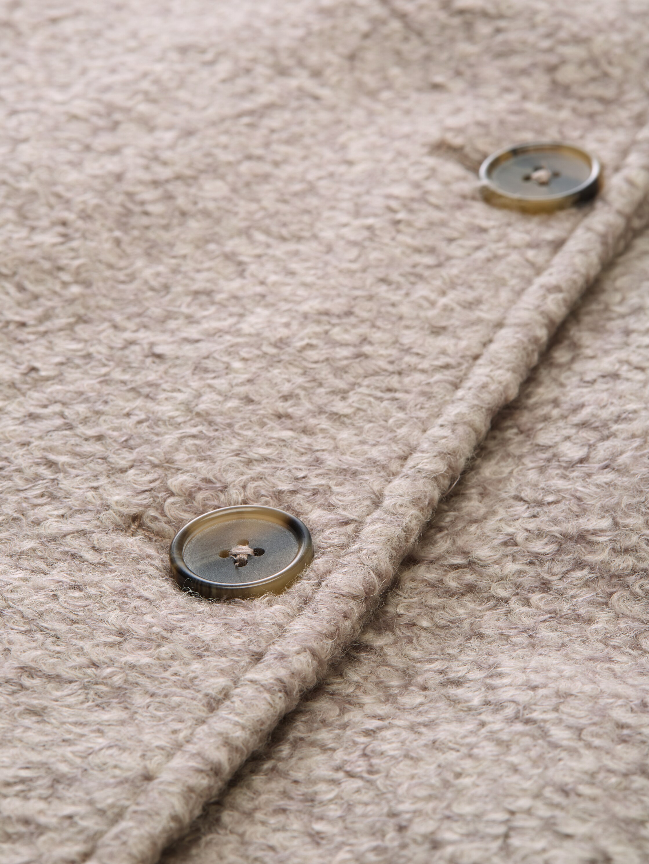 Plus Size - Bouclé Mantel mit Reverskragen - boucle_beige_melange - 