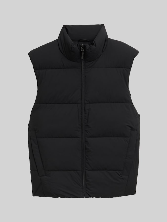 Puffer-vest met opstaande kraag door Denim Male, Black