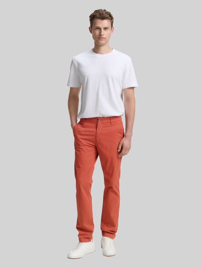 Regular fit chino door Men, rust red